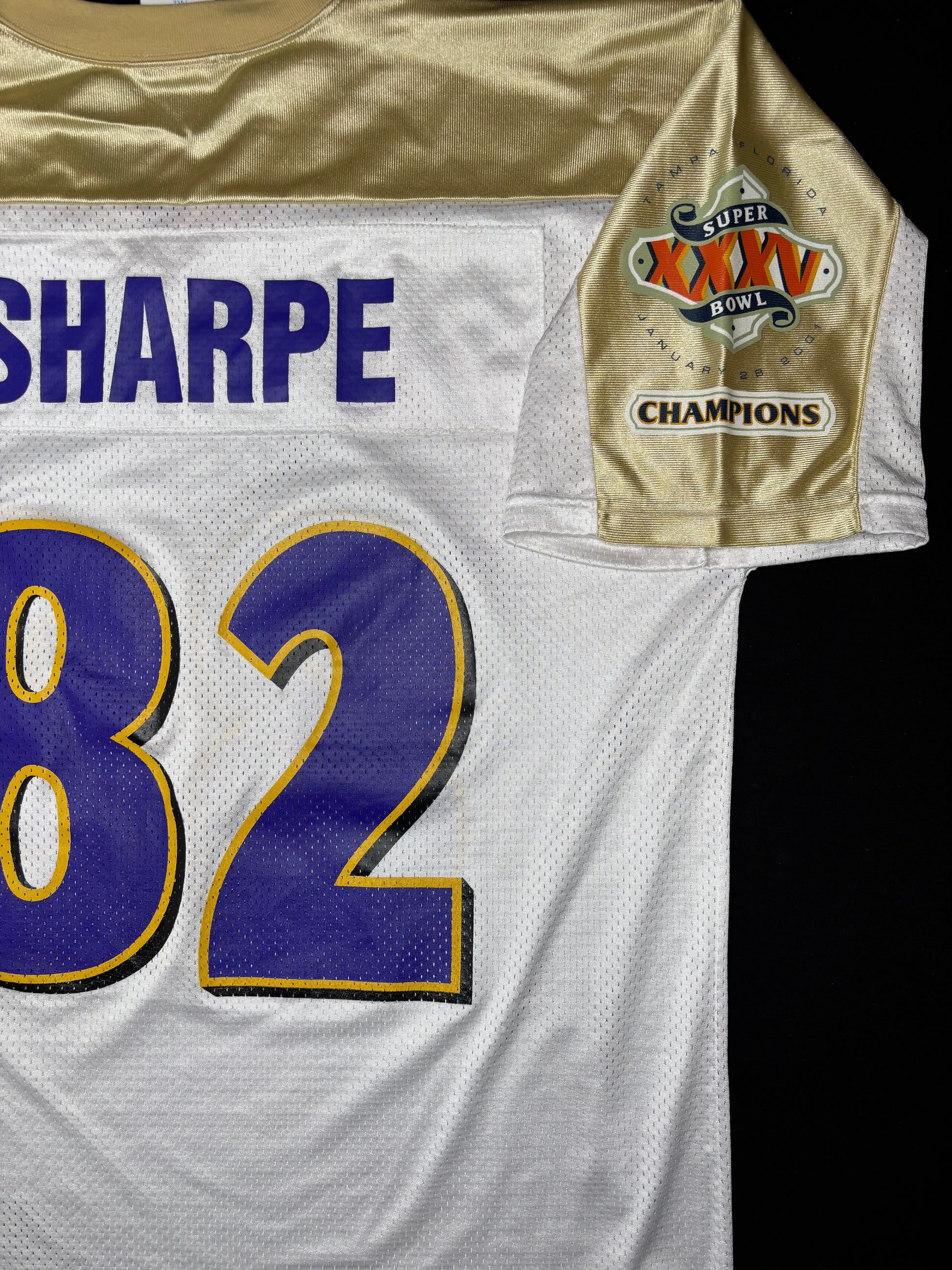 Baltimore Ravens Shannon Sharpe Super Bowl 35 Majestic Football Jersey Size: Large