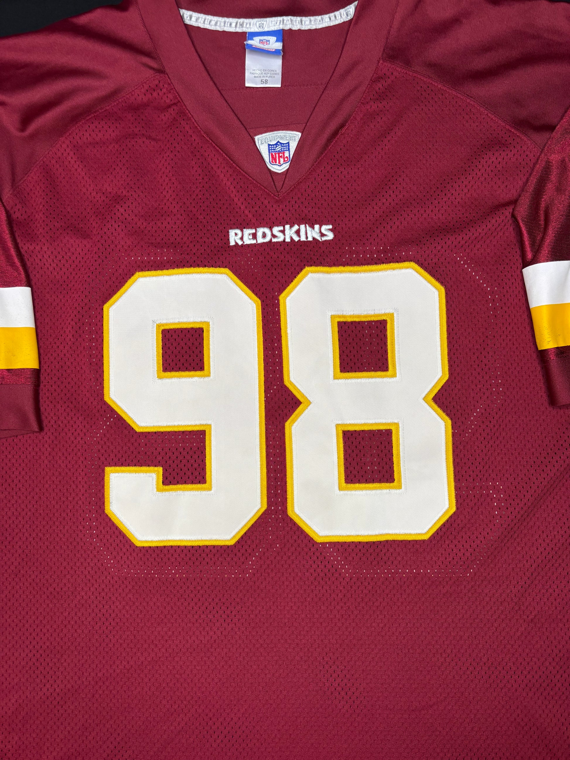 Washington Redskins Jesse Armstead Authentic Reebok Football Jersey Size: 58