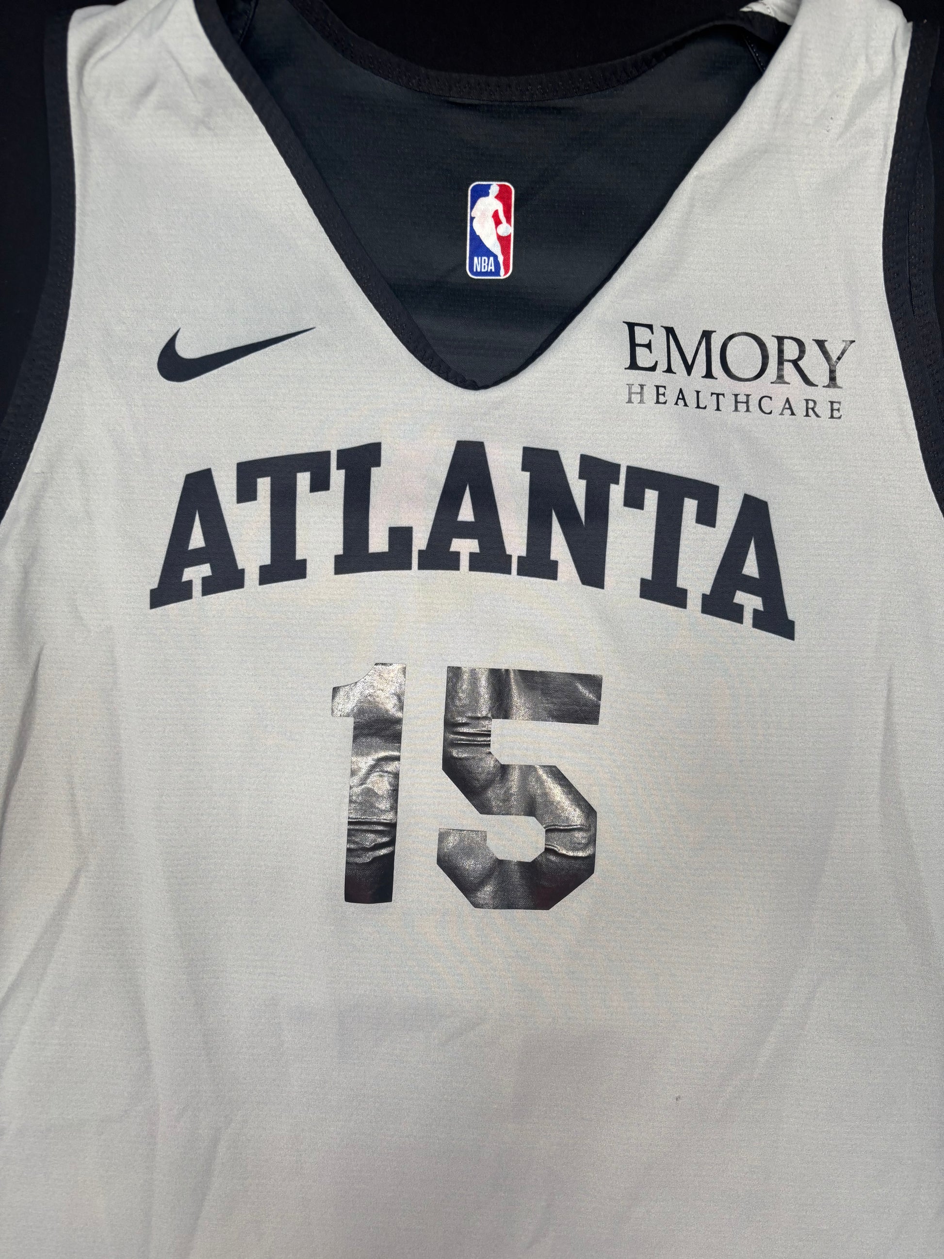 Atlanta Hawks Clint Capela 2022-23 Practice Used Black Grey Practice Basketball Jersey Size: XL