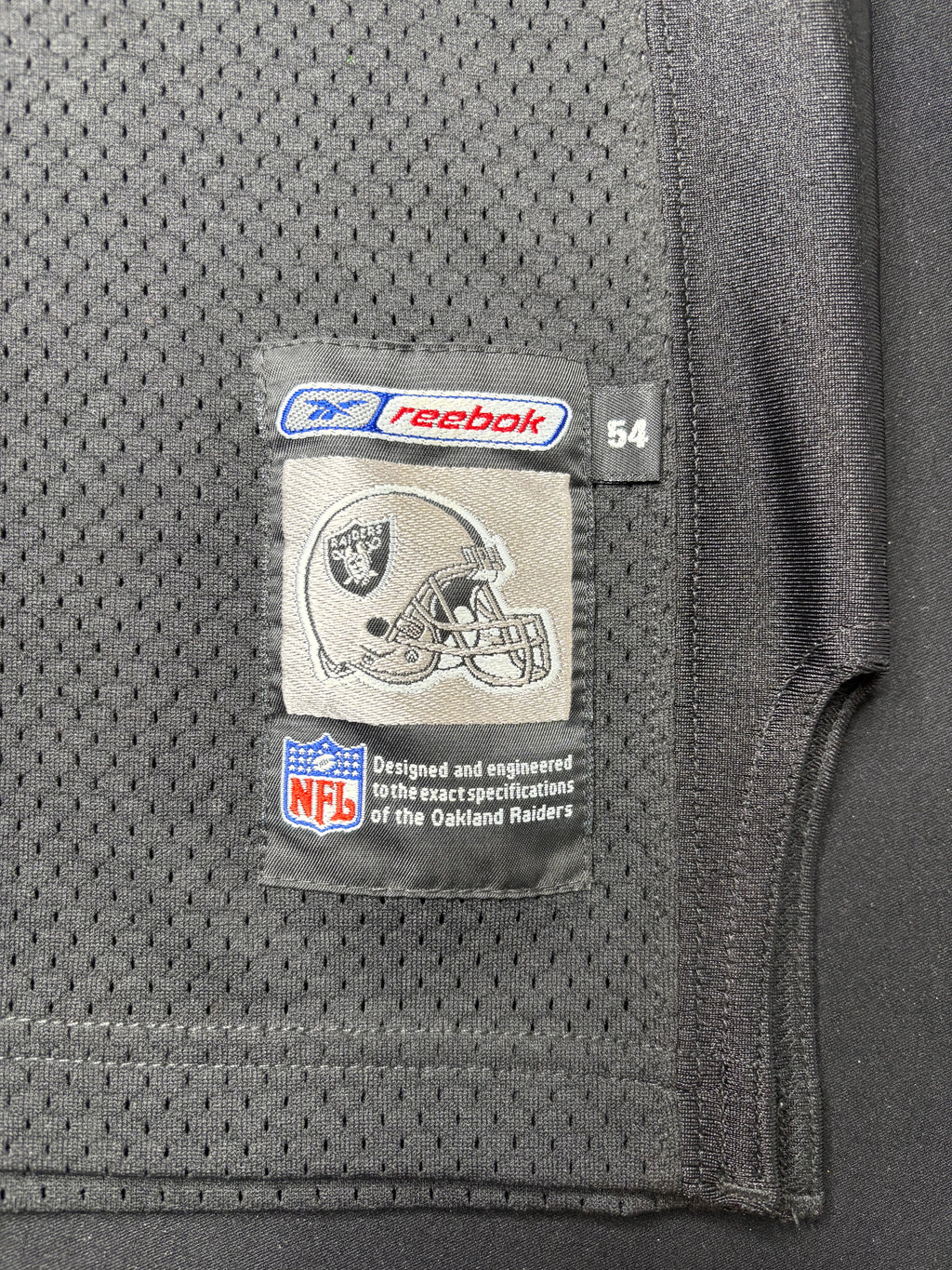 Oakland Raiders Charles Woodson Reebok Helmet Tag Authentic Football Jersey Size: 54