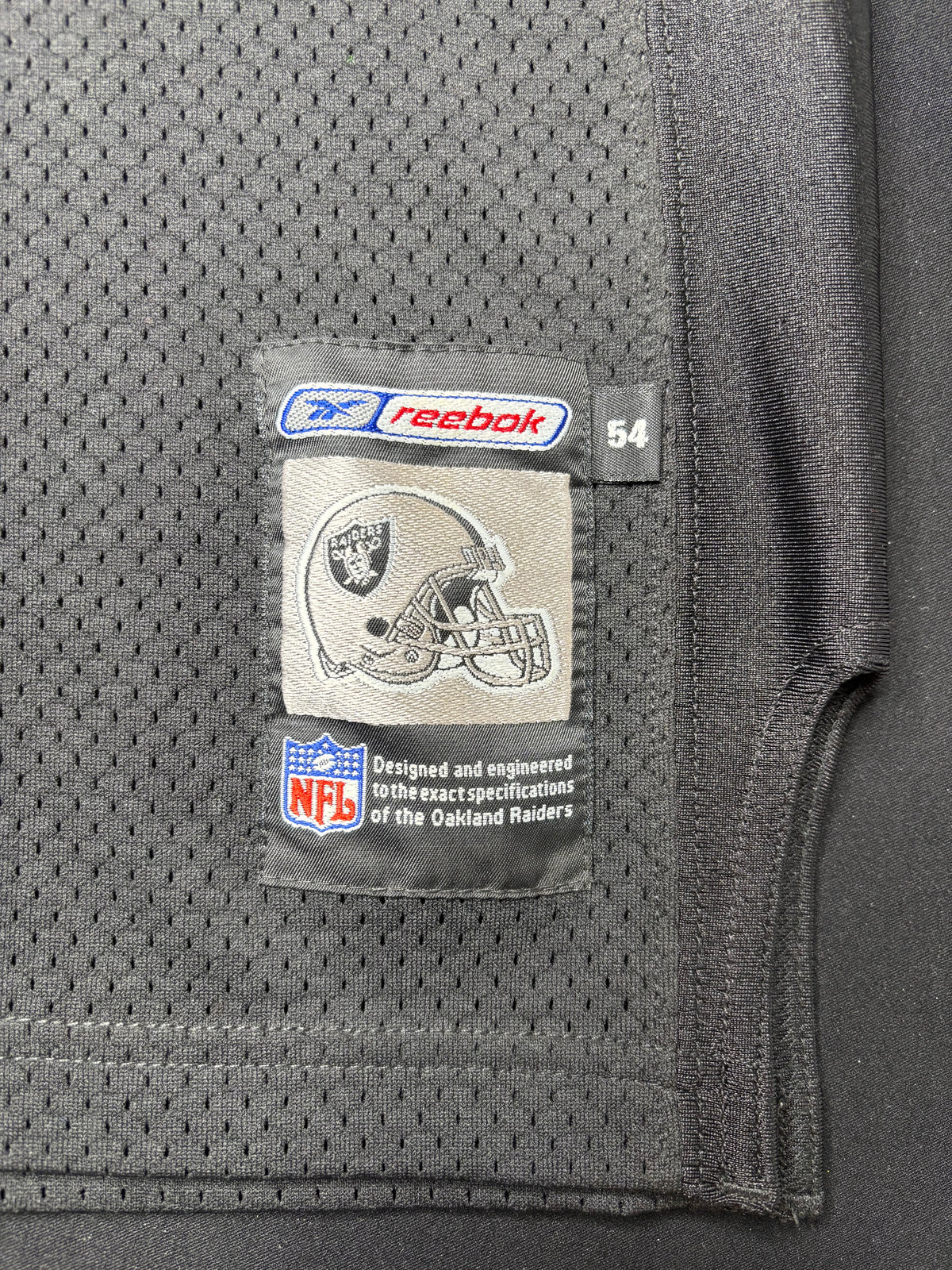 Oakland Raiders Charles Woodson Reebok Helmet Tag Authentic Football Jersey Size: 54