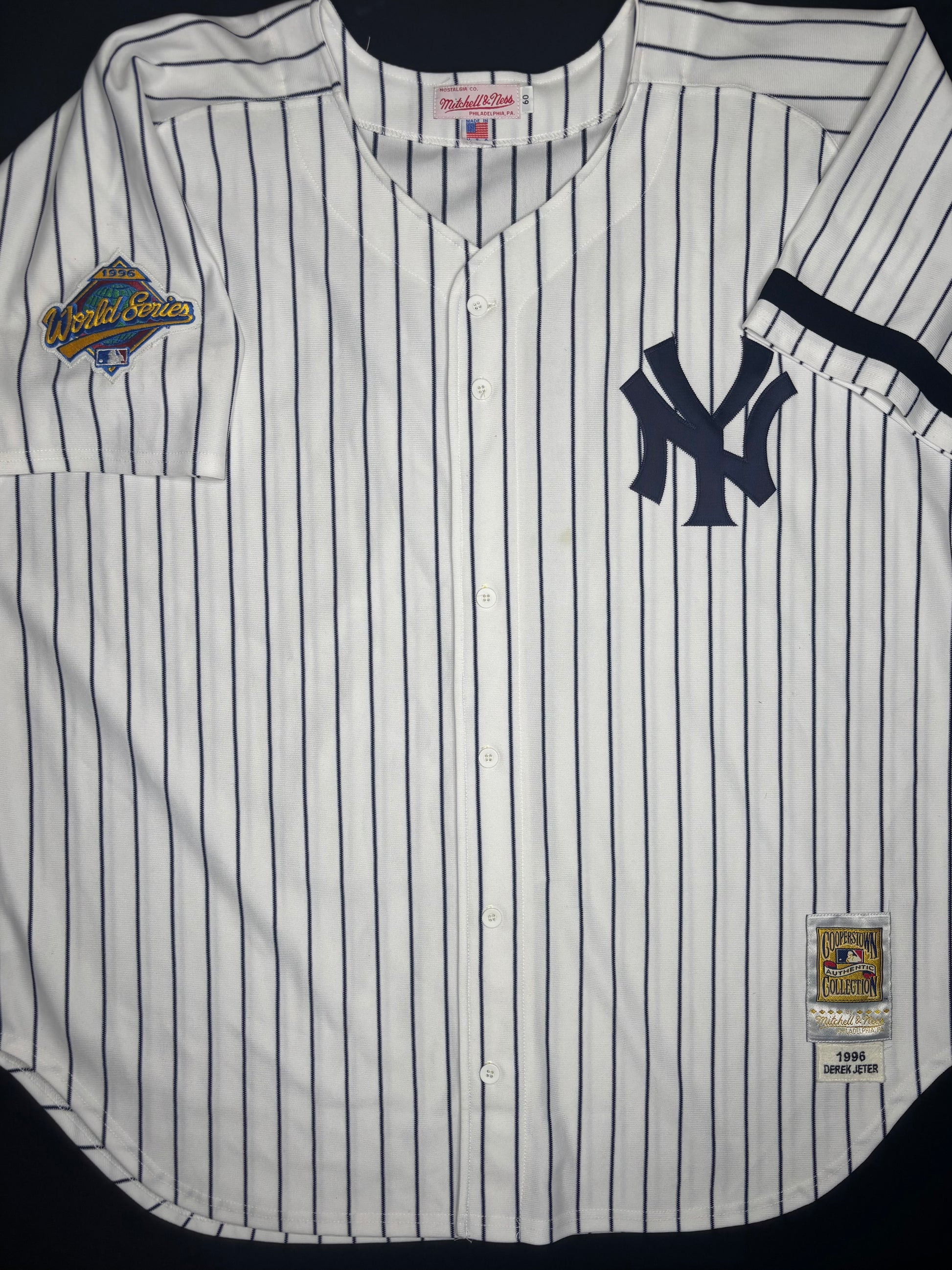 New York Yankees Derek Jeter Authentic Mitchell And Ness 1996 Cooperstown Authentic Baseball Jersey Size: 60