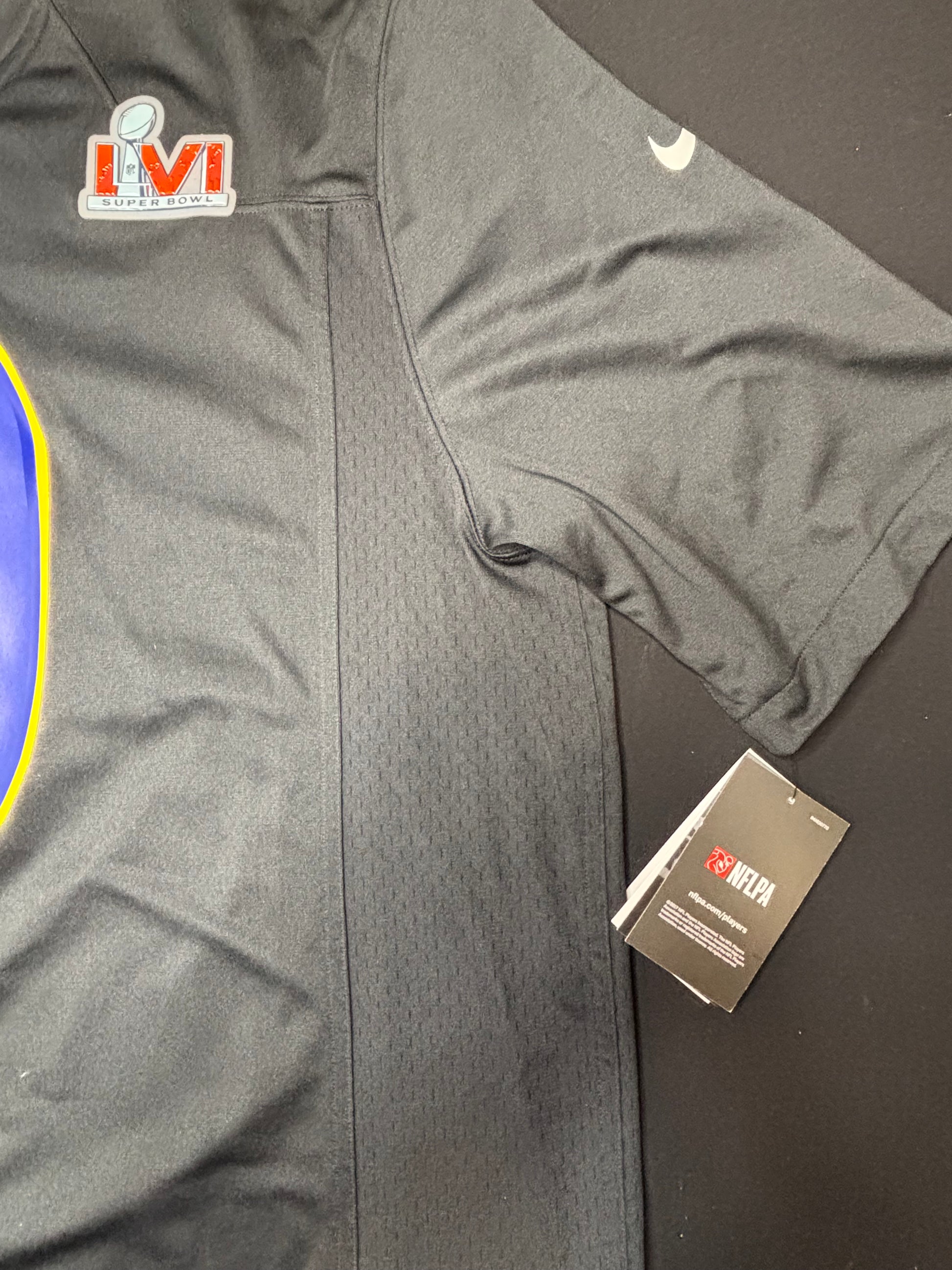 NWT Los Angeles Rams Matthew Stafford Super Bowl 56 Alt Black Nike Football Jersey Size: XL