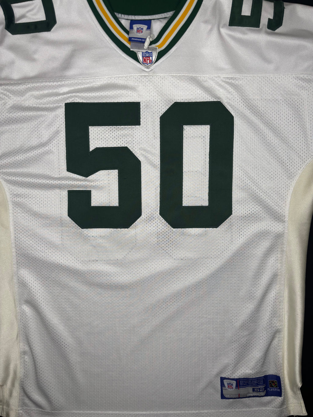 Vintage Green Bay Packers AJ Hawk Authentic Reebok Football Jersey Size: 52
