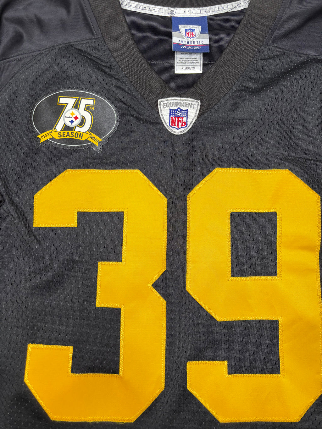 Pittsburgh Steelers Willie Parker 75th Anniversary Reebok Premiere Football Jersey Size: XL
