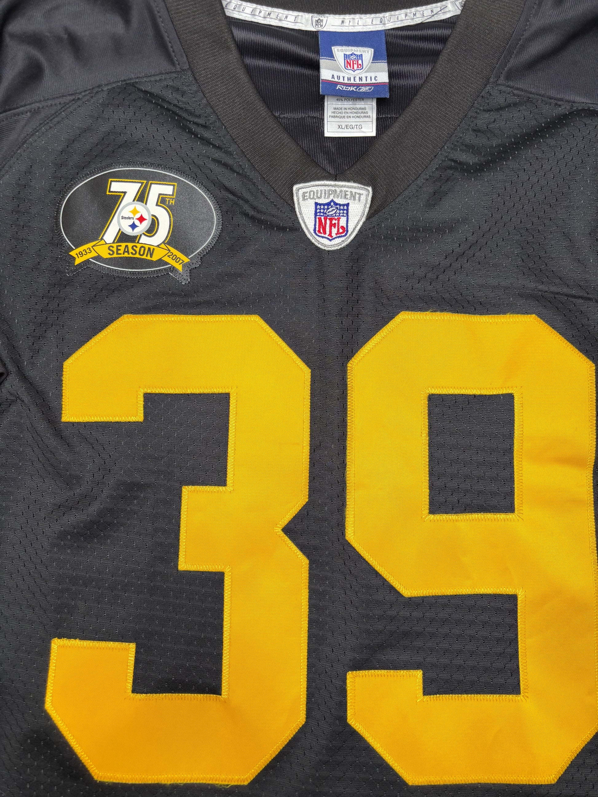 Pittsburgh Steelers Willie Parker 75th Anniversary Reebok Premiere Football Jersey Size: XL