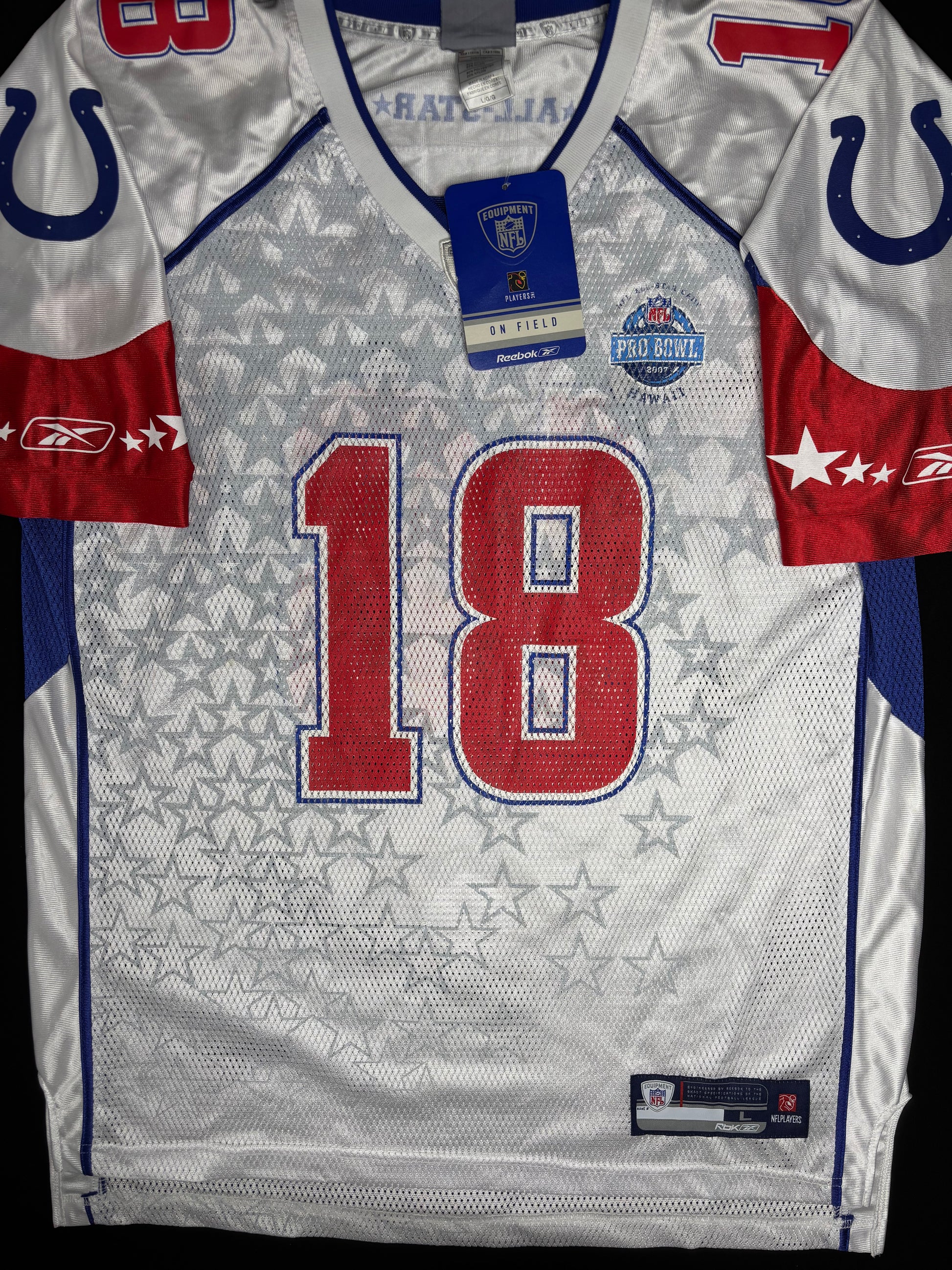 NWT Indianapolis Colts Peyton Manning 07 Pro Bowl Reebok Football Jersey Size: Large