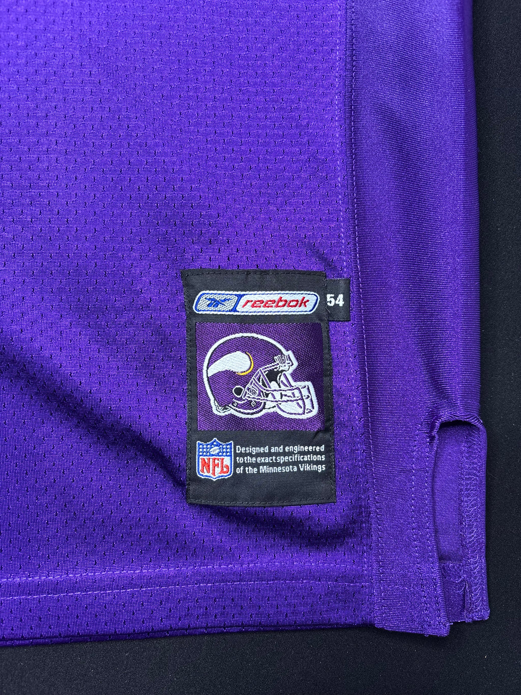 Minnesota Vikings Randy Moss Reebok Helmet Tag Authentic Football Jersey Size: 54