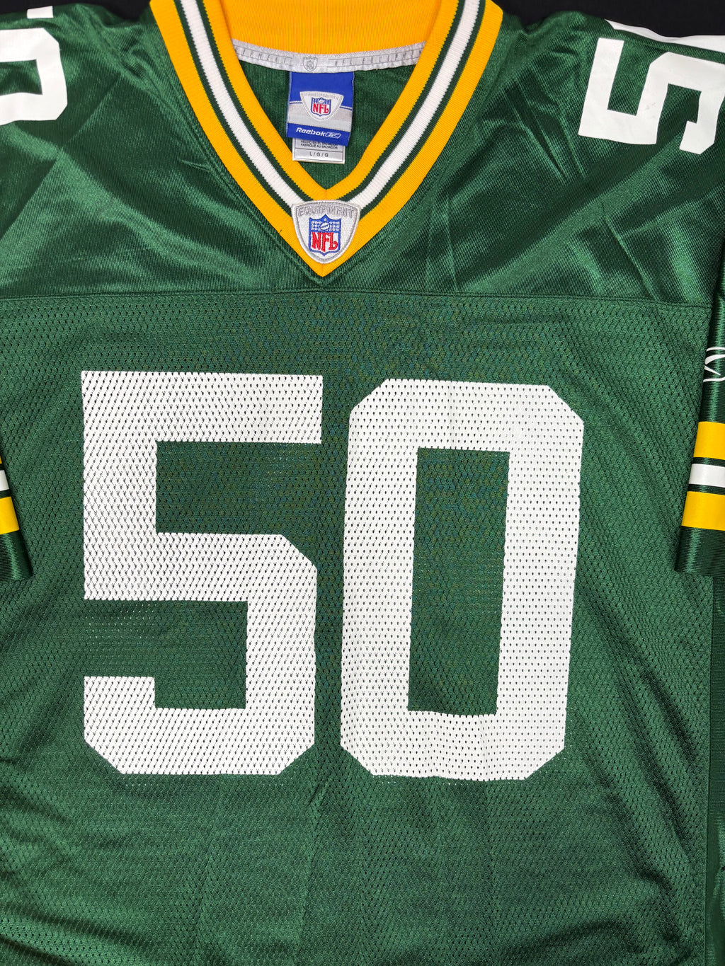 Green Bay Packers AJ Hawk Reebok Football Jersey Size: Large