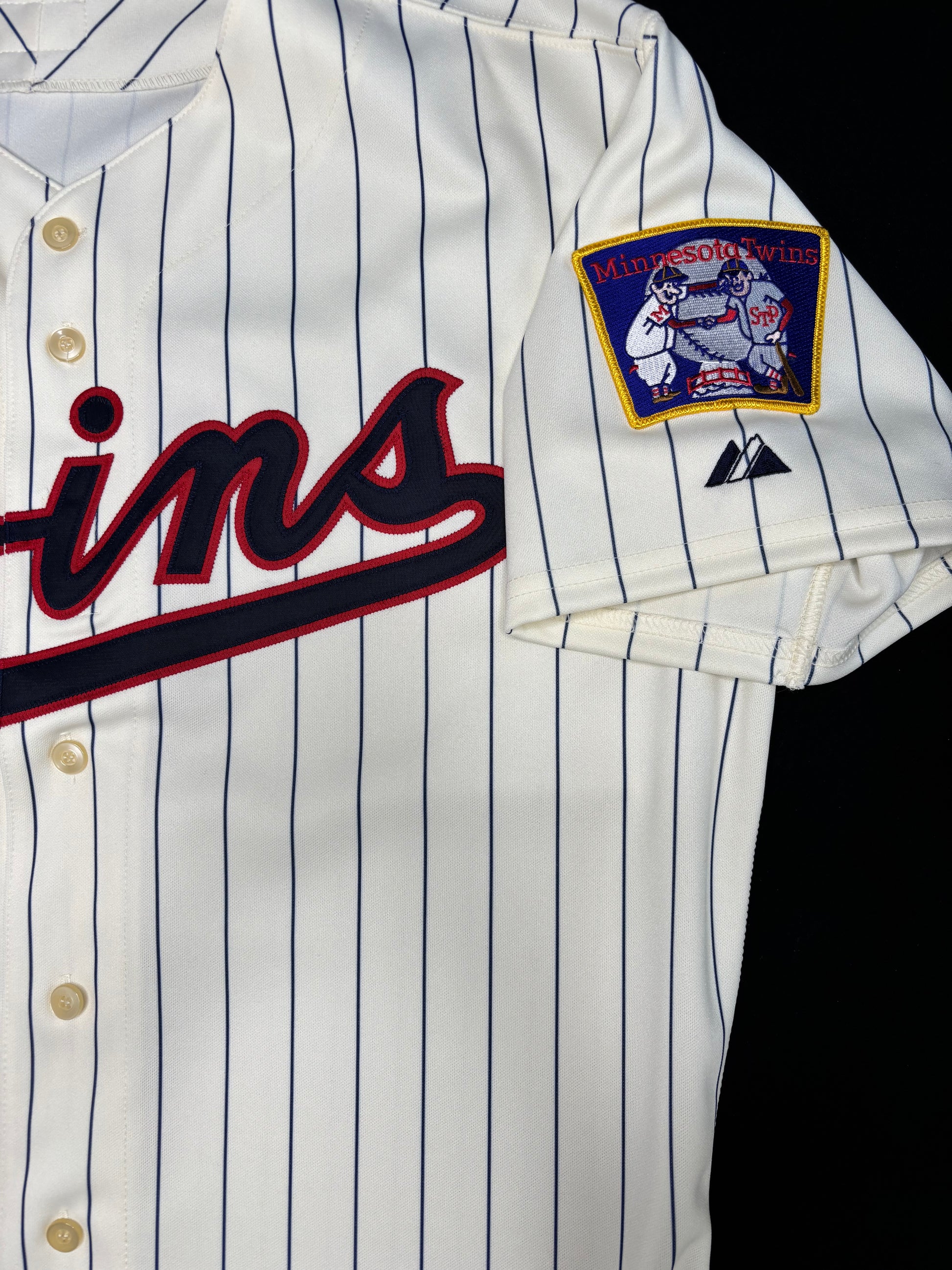 Minnesota Twins Joe Mauer 2010 Throwback Authentic Majestic baseball Jersey W/ Patches Size: 48