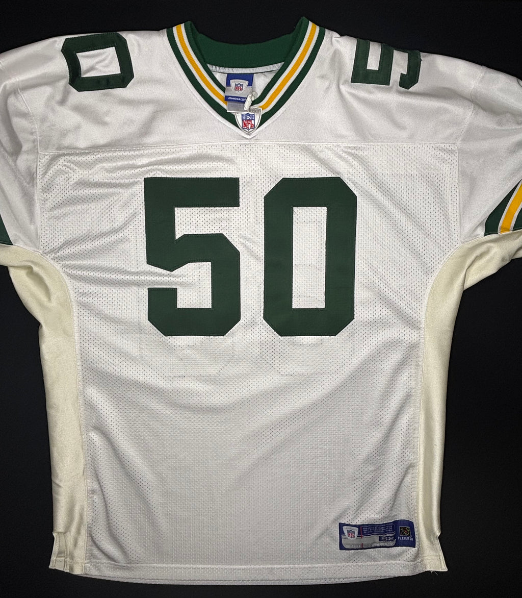 Vintage Green Bay Packers AJ Hawk Authentic Reebok Football Jersey Size: 52