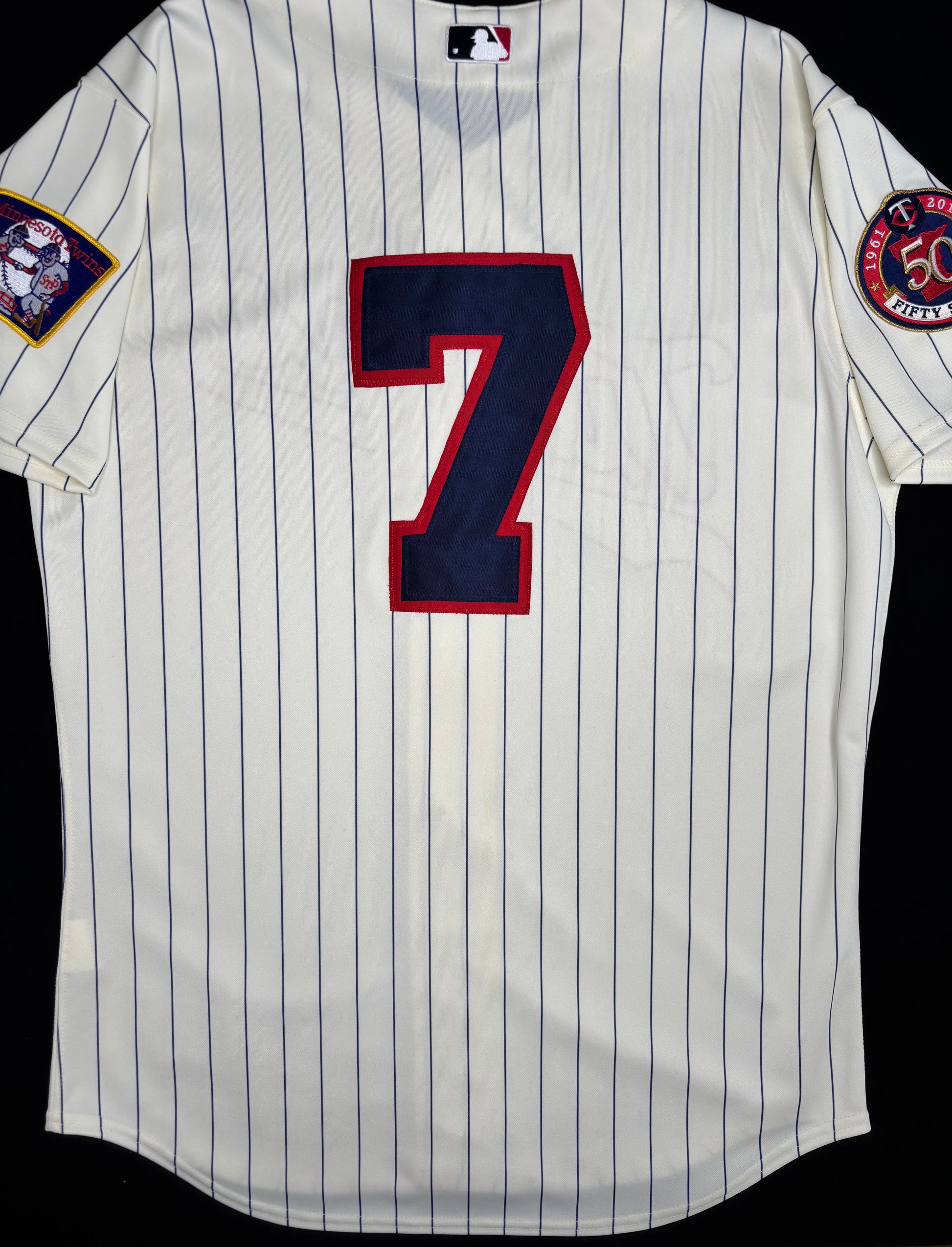 Minnesota Twins Joe Mauer 2010 Throwback Authentic Majestic baseball Jersey W/ Patches Size: 48
