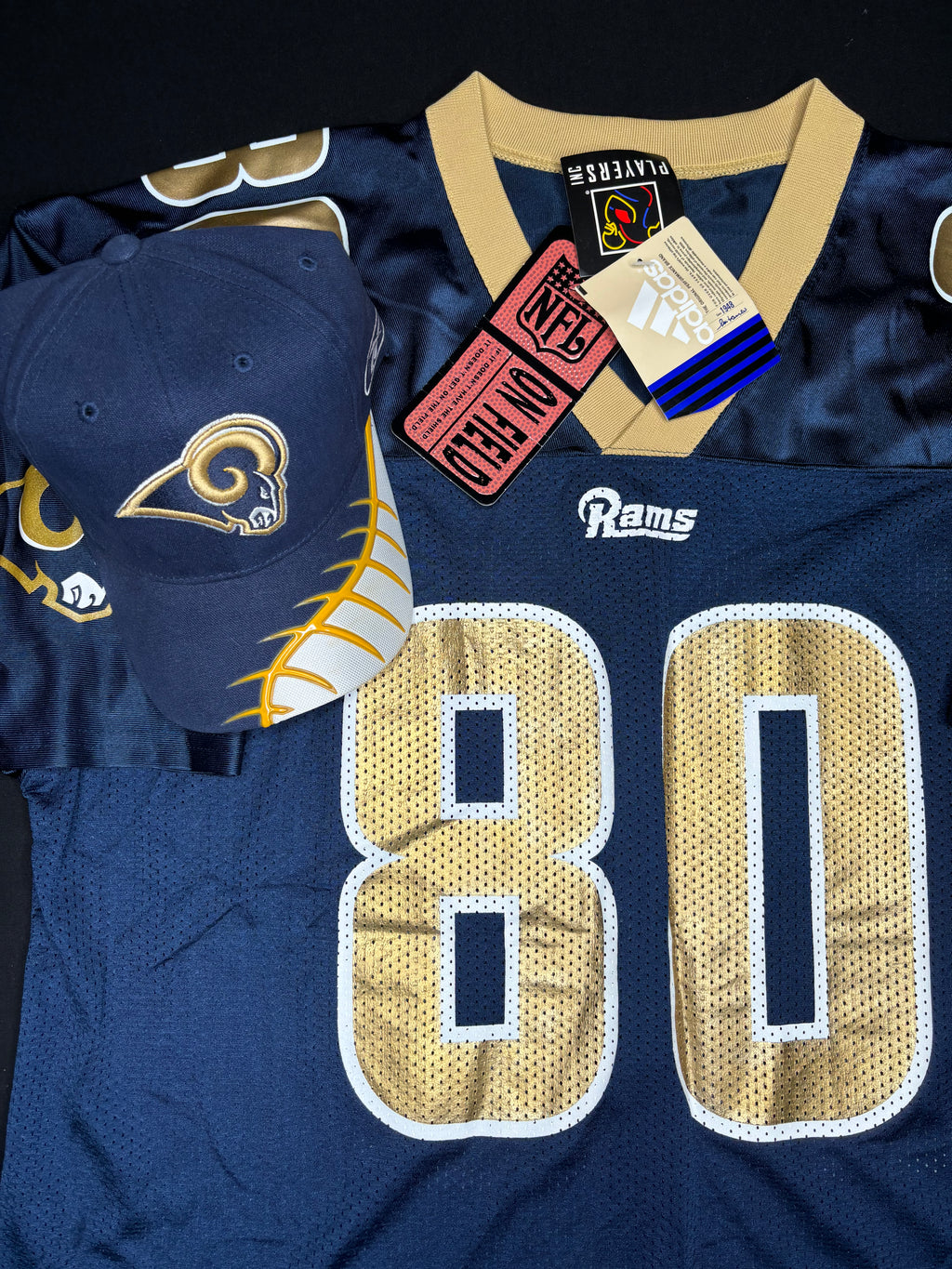 NWT Vintage St. Louis Rams Isaac Bruce Adidas Football Jersey Size: Large