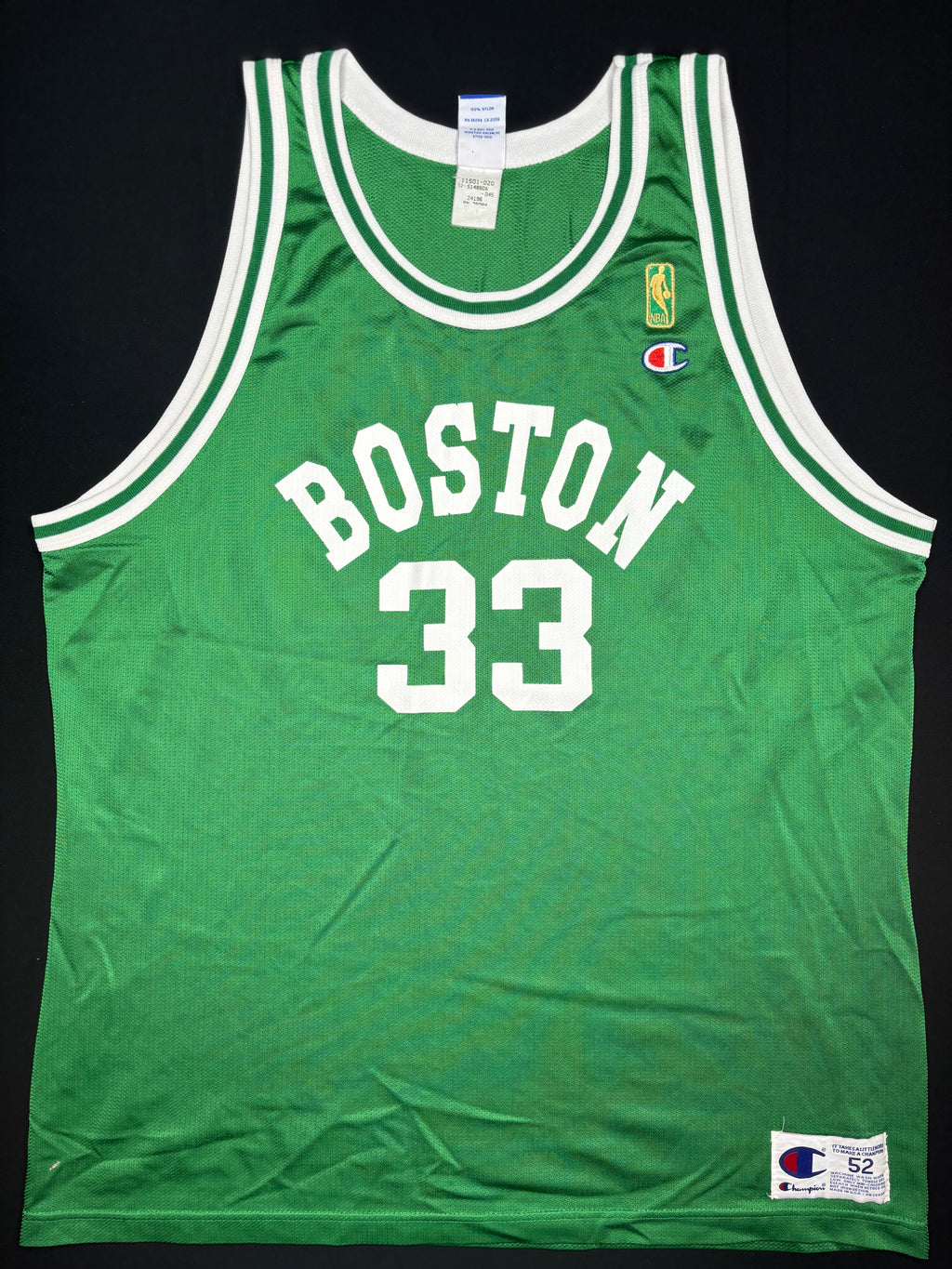 Boston Celtics Larry Bird 50th Anniversary Gold Logo Champion Basketball Jersey Size: 52