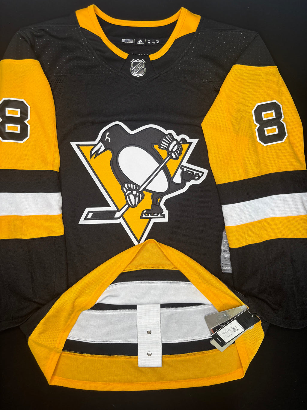 NWT Pittsburgh Penguins Brian Dumoulin Authentic Adidas Hockey Jersey Size: 46