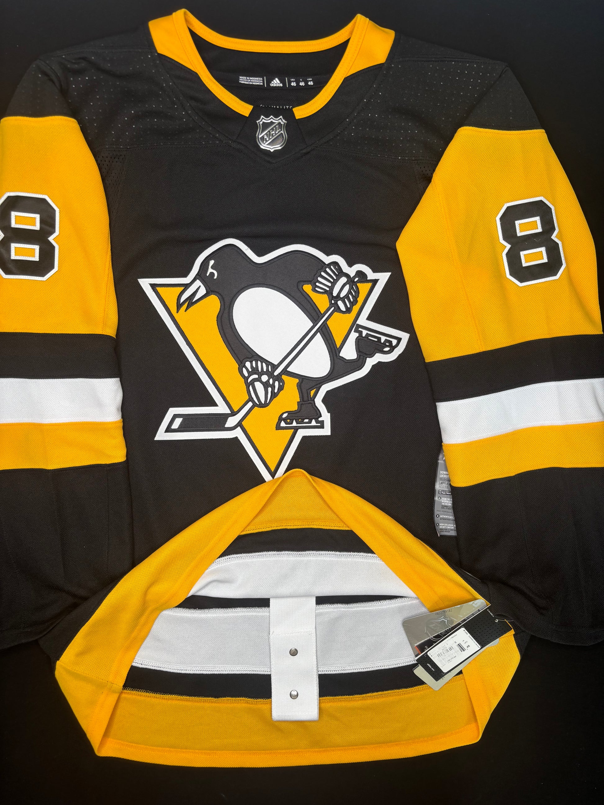 NWT Pittsburgh Penguins Brian Dumoulin Authentic Adidas Hockey Jersey Size: 46