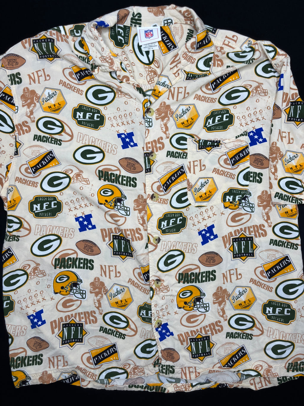 Green Bay Packers Hawaiian Button Up Size: XL