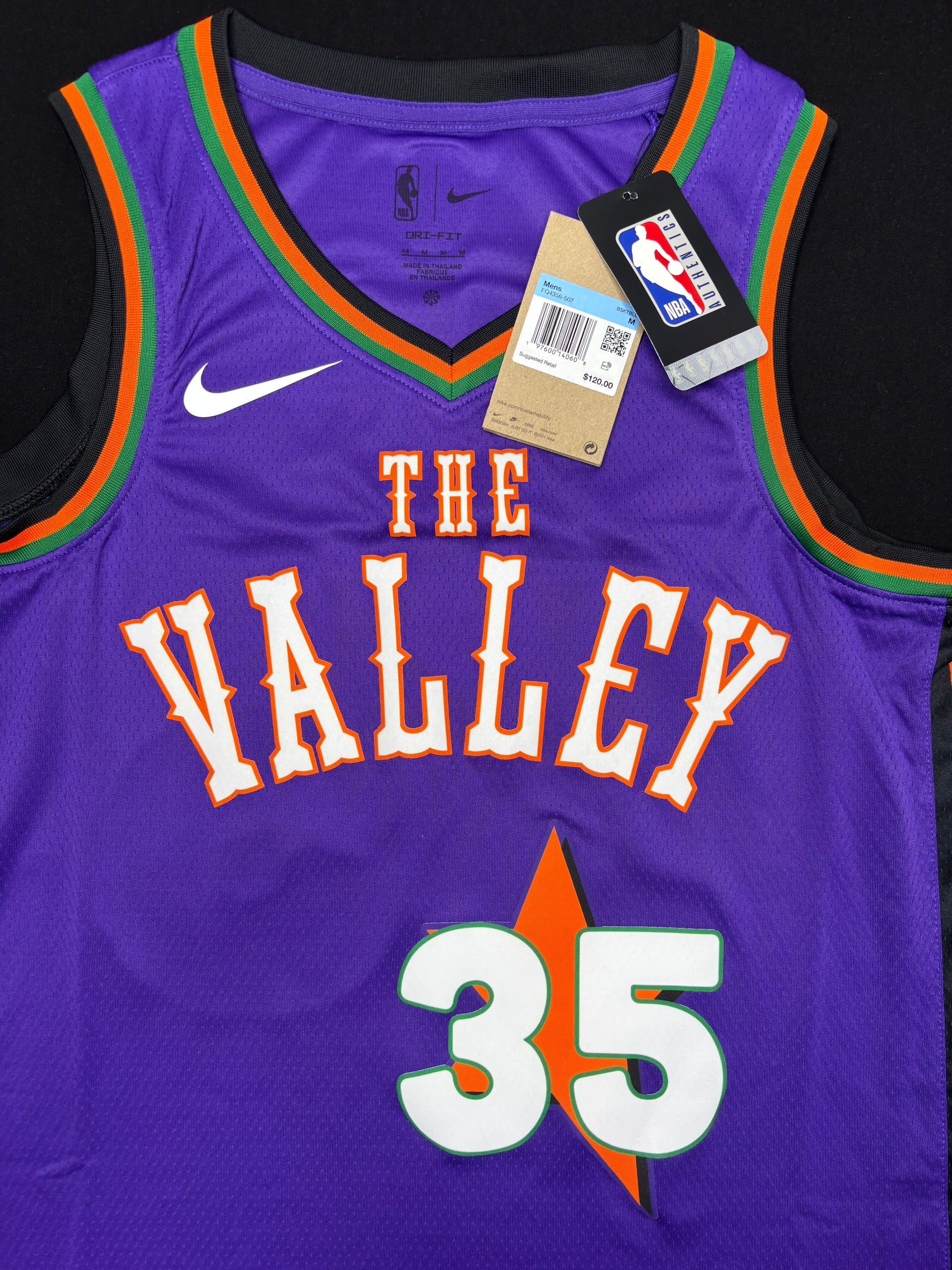 NWT Phoenix Suns Kevin Durant Nike City Edition Swingman Basketball Jersey Size: 44