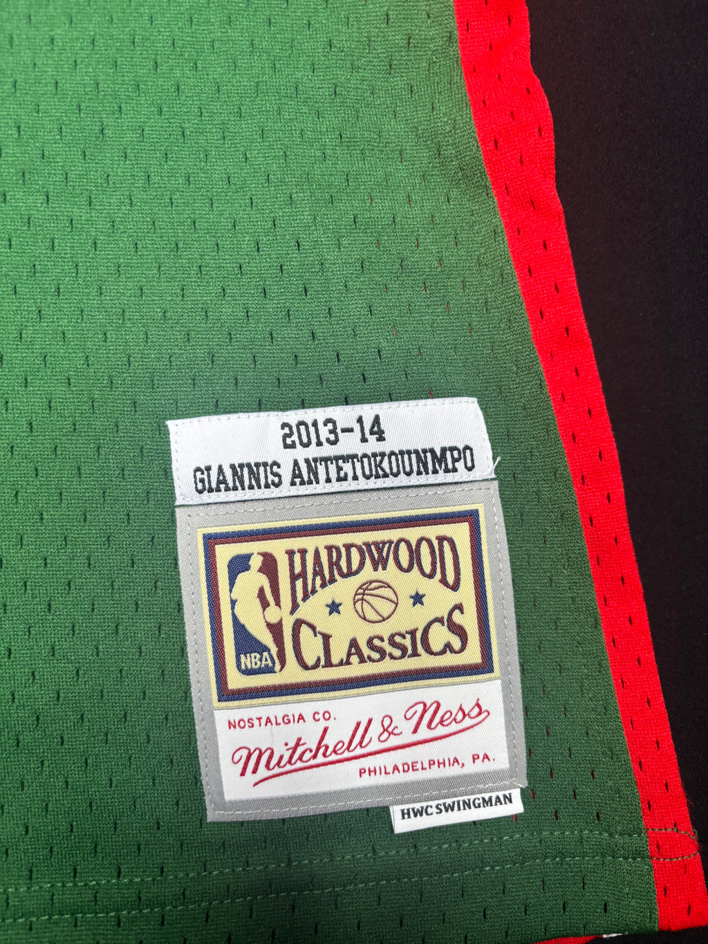 NWT Milwaukee Bucks Giannis Antetokounmpo Mitchell Ness 2013-14 Basketball Jersey Size: Large