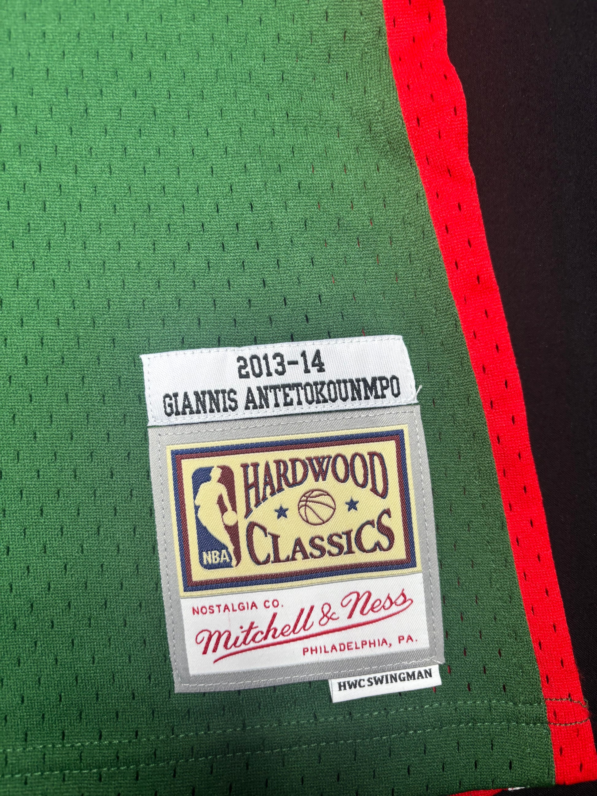NWT Milwaukee Bucks Giannis Antetokounmpo Mitchell Ness 2013-14 Basketball Jersey Size: Large