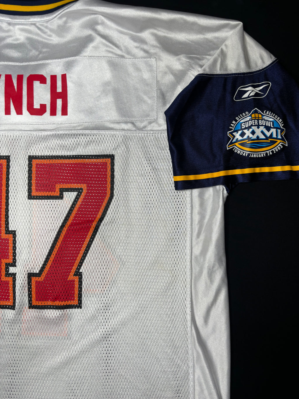 Tampa Bay Buccaneers John Lynch Super Bowl 37 Reebok Football Jersey Size: XL