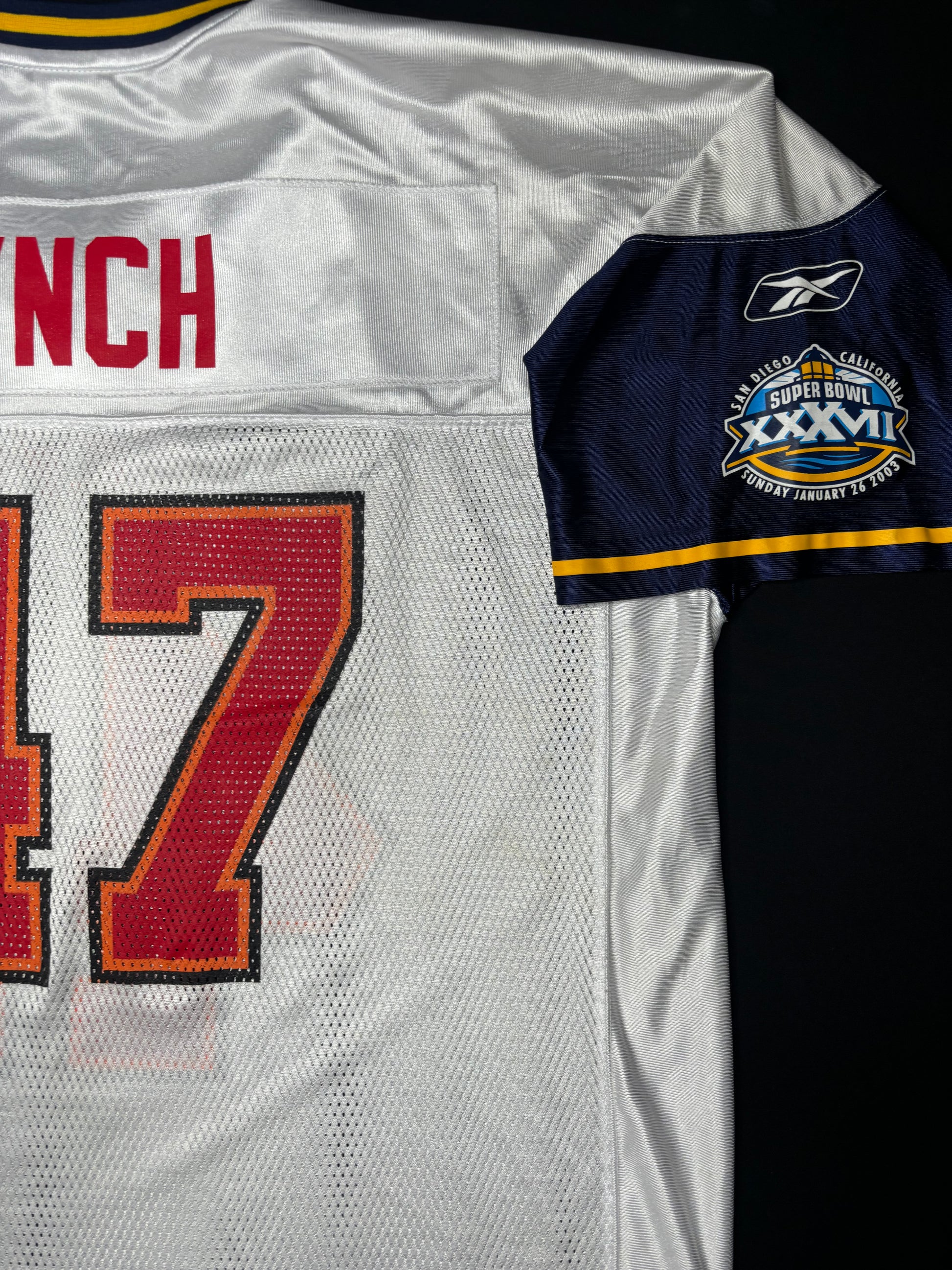 Tampa Bay Buccaneers John Lynch Super Bowl 37 Reebok Football Jersey Size: XL