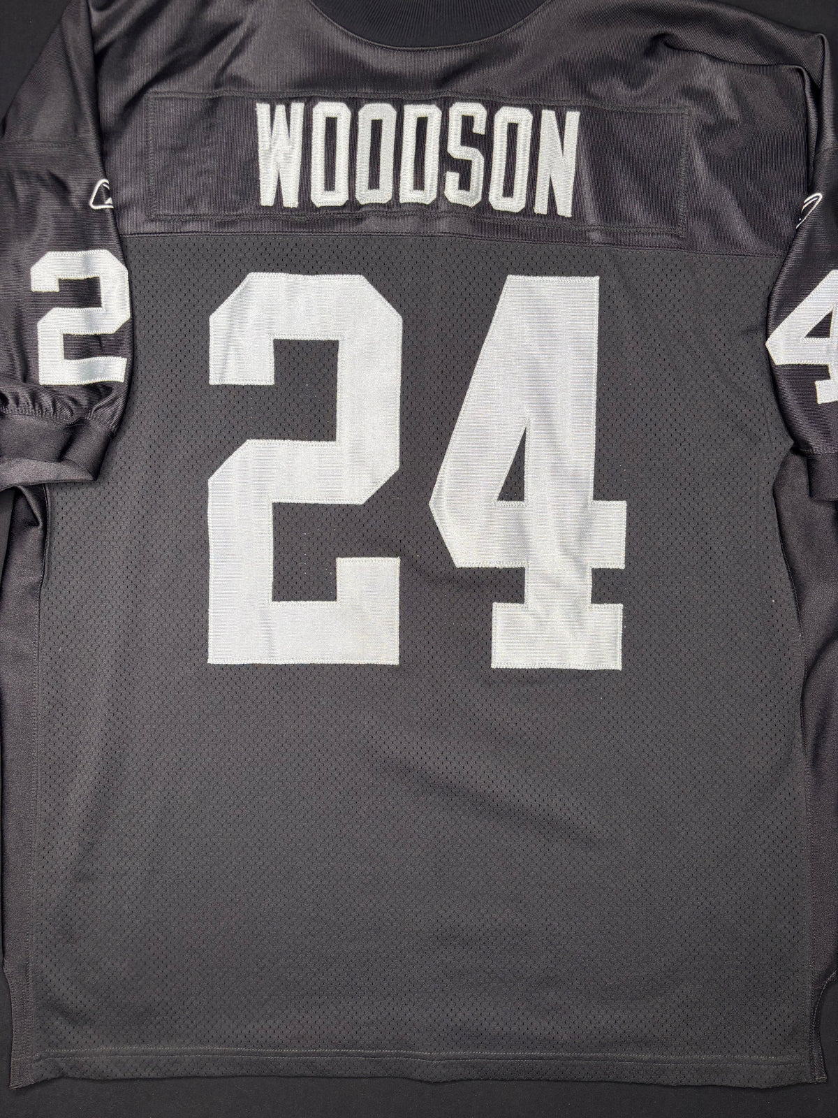 Oakland Raiders Charles Woodson Reebok Helmet Tag Authentic Football Jersey Size: 54