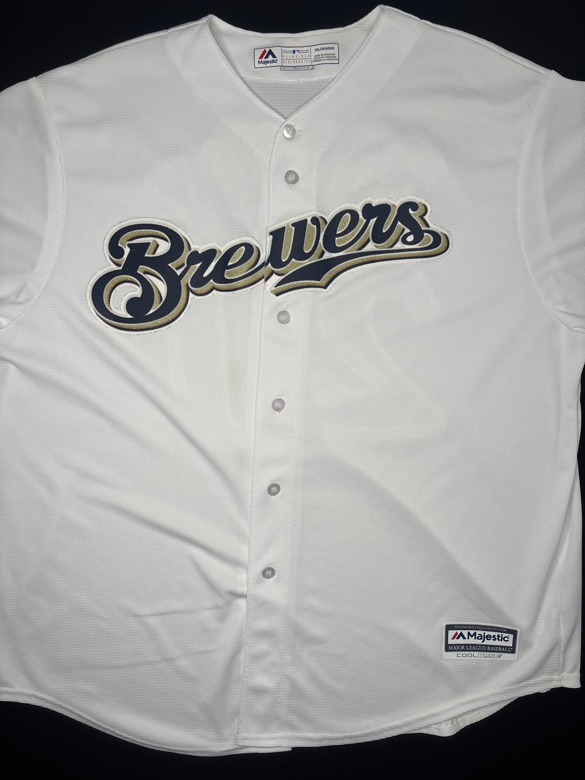 Milwaukee Brewers Jonathan Lucroy Majestic Cool Base Baseball Jersey Size: XXL