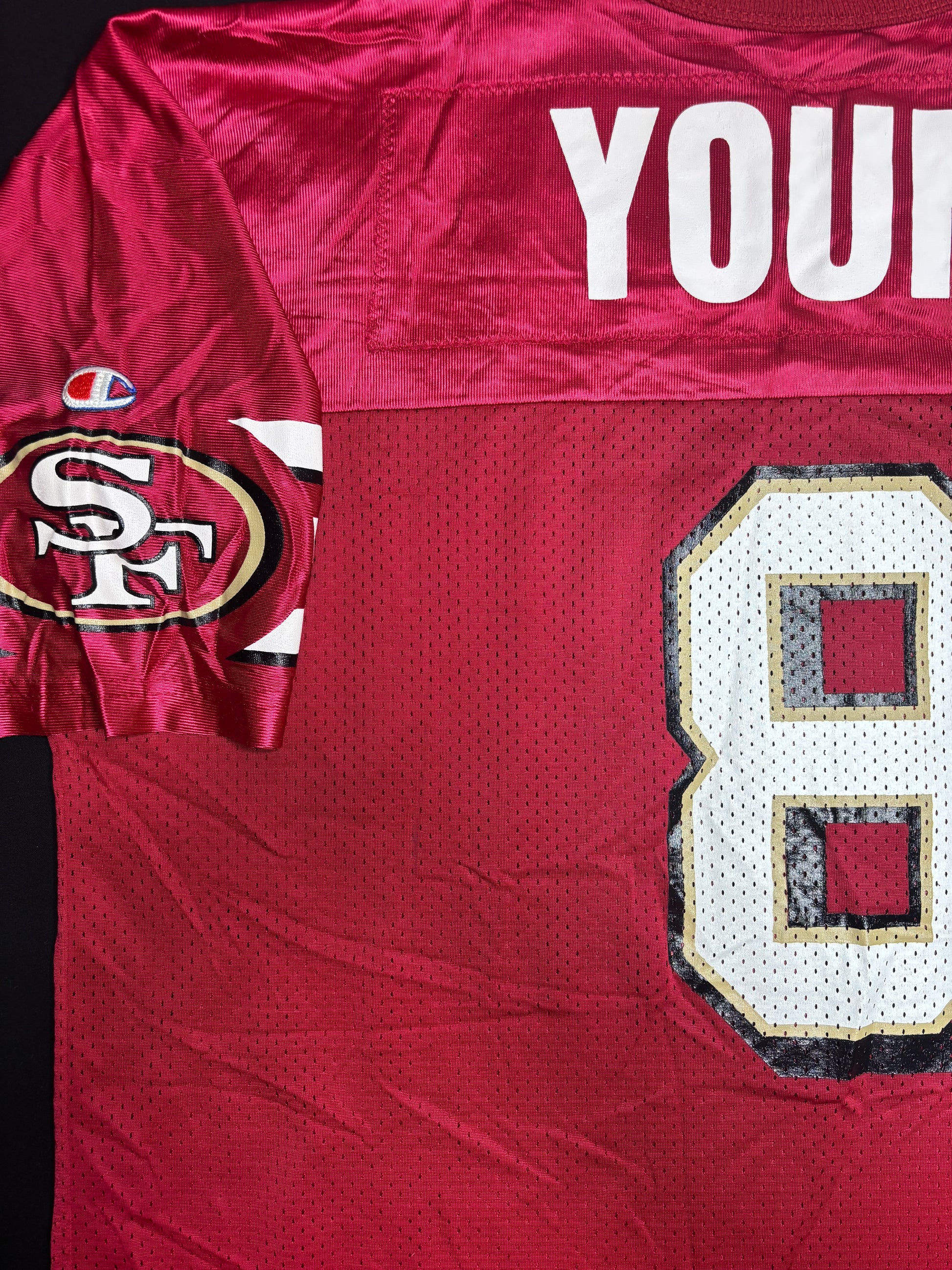 Vintage San Francisco 49ers Steve Young Champion Football Jersey Size: 48
