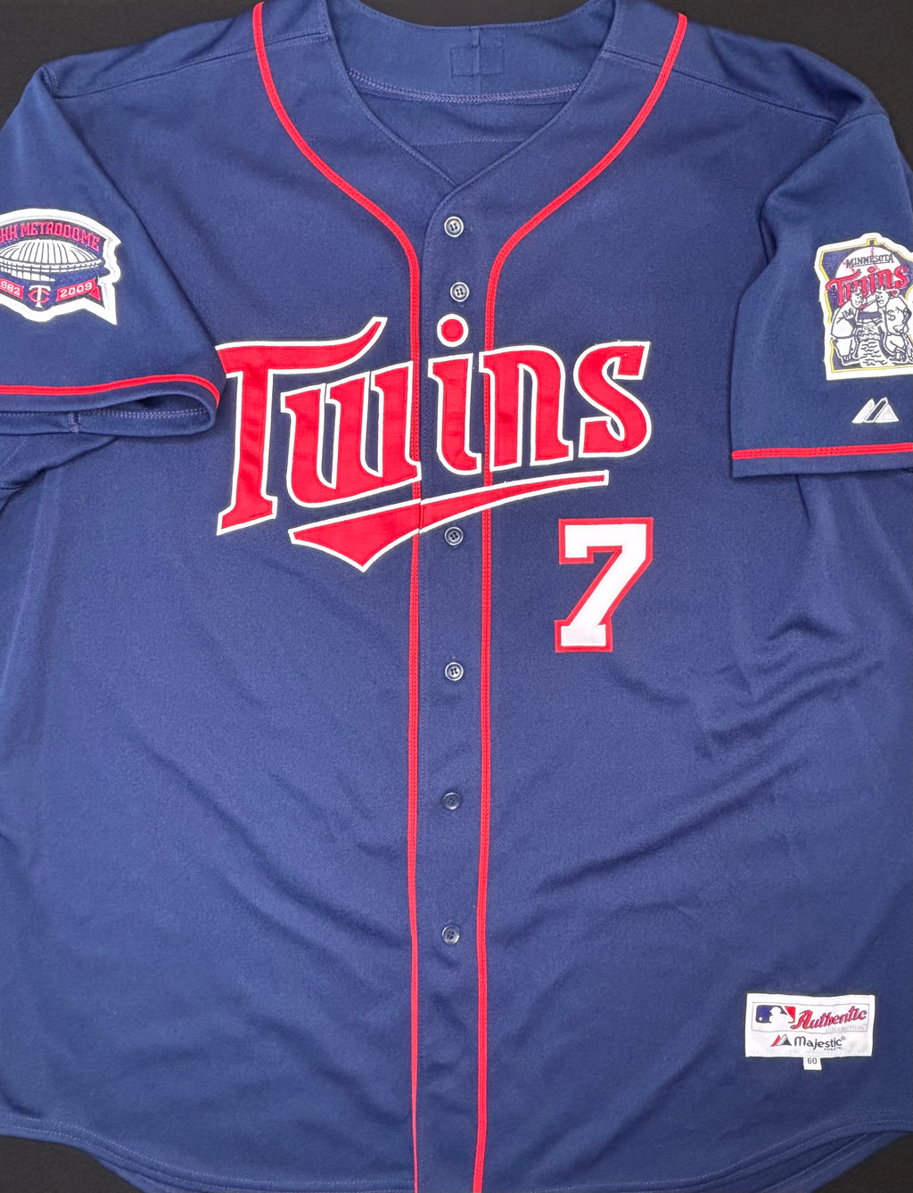 Minnesota Twins Joe Mauer Authentic Majestic Baseball Jersey Size: 60