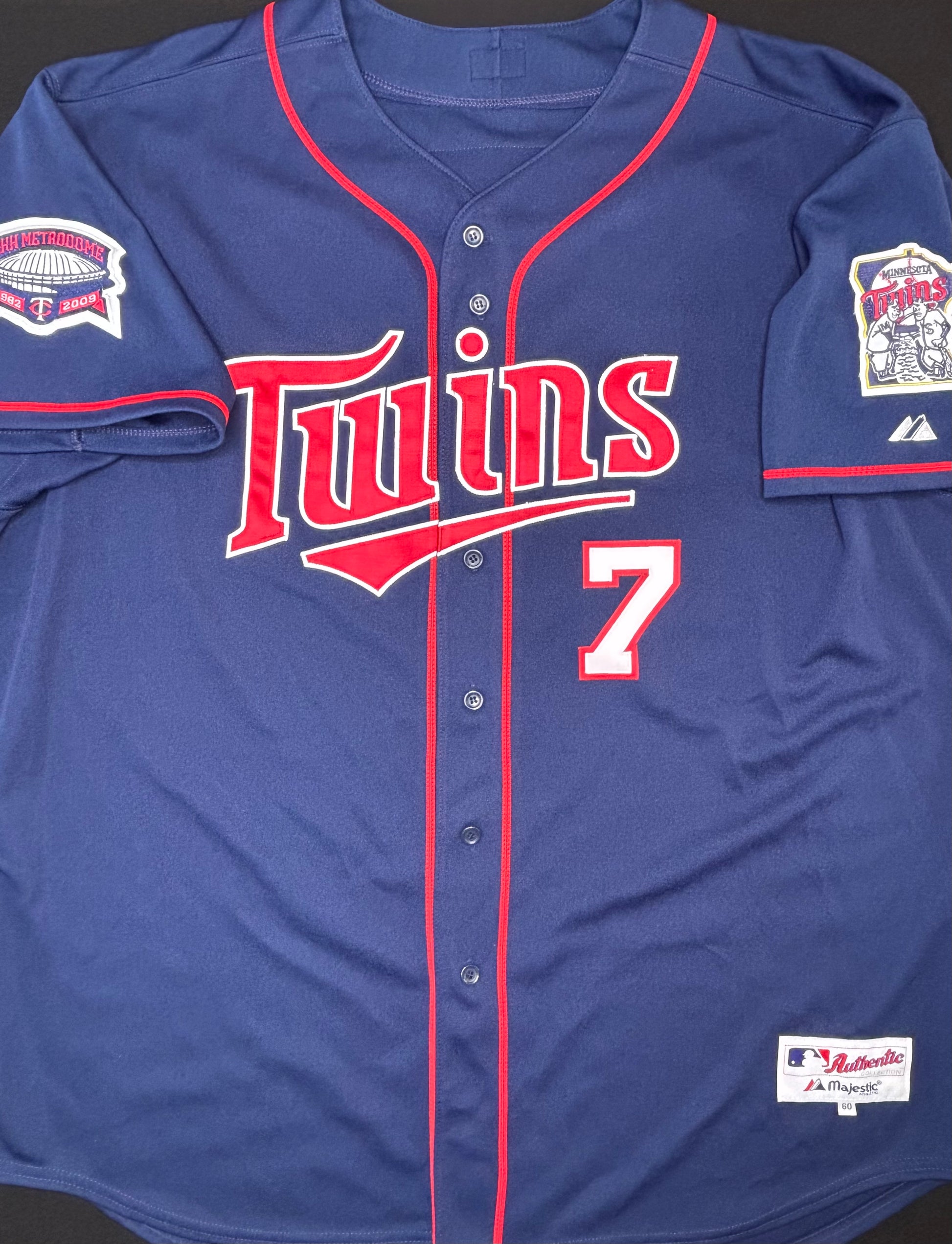 Minnesota Twins Joe Mauer Authentic Majestic Baseball Jersey Size: 60
