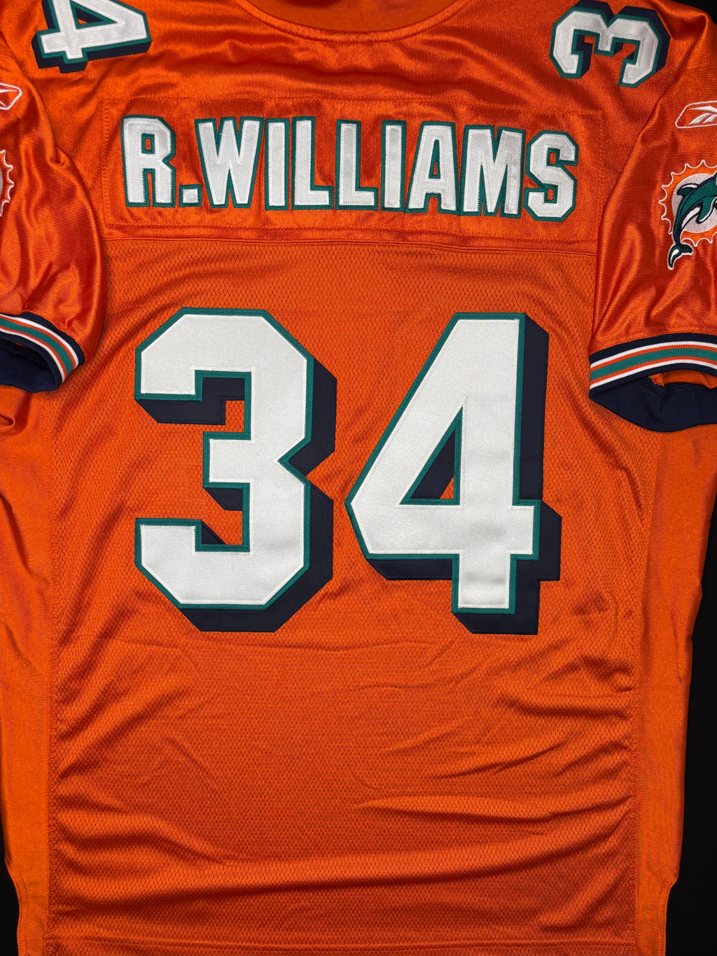 Miami Dolphins Ricky Williams Alt Orange 40th Anniversary Reebok Football Jersey Size: 52