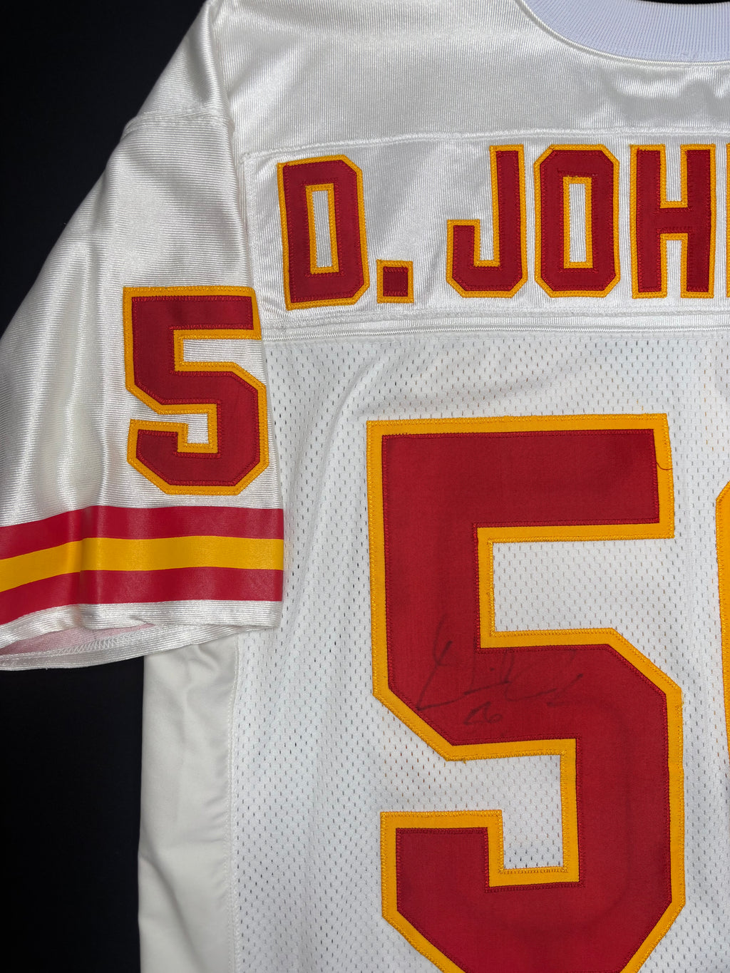 Kansas City Chiefs Derrick Johnson Autographed Reebok Pro Line Authentic W/ 50 Year Anniversary Patch Football Jersey Size: 48