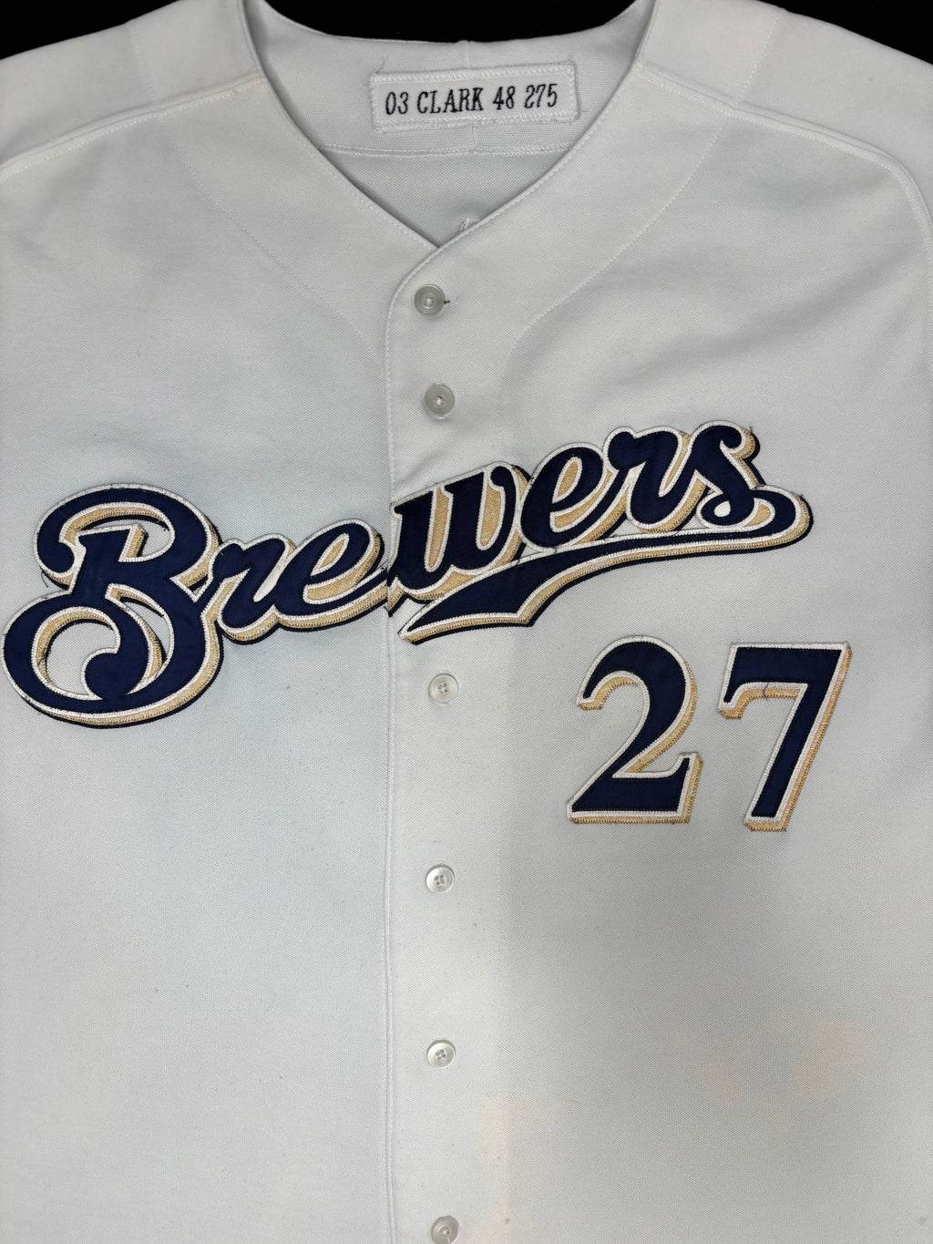 Milwaukee Brewers Brady Clark 2003 Team Issued Majestic Authentic Baseball Jersey Size: 48