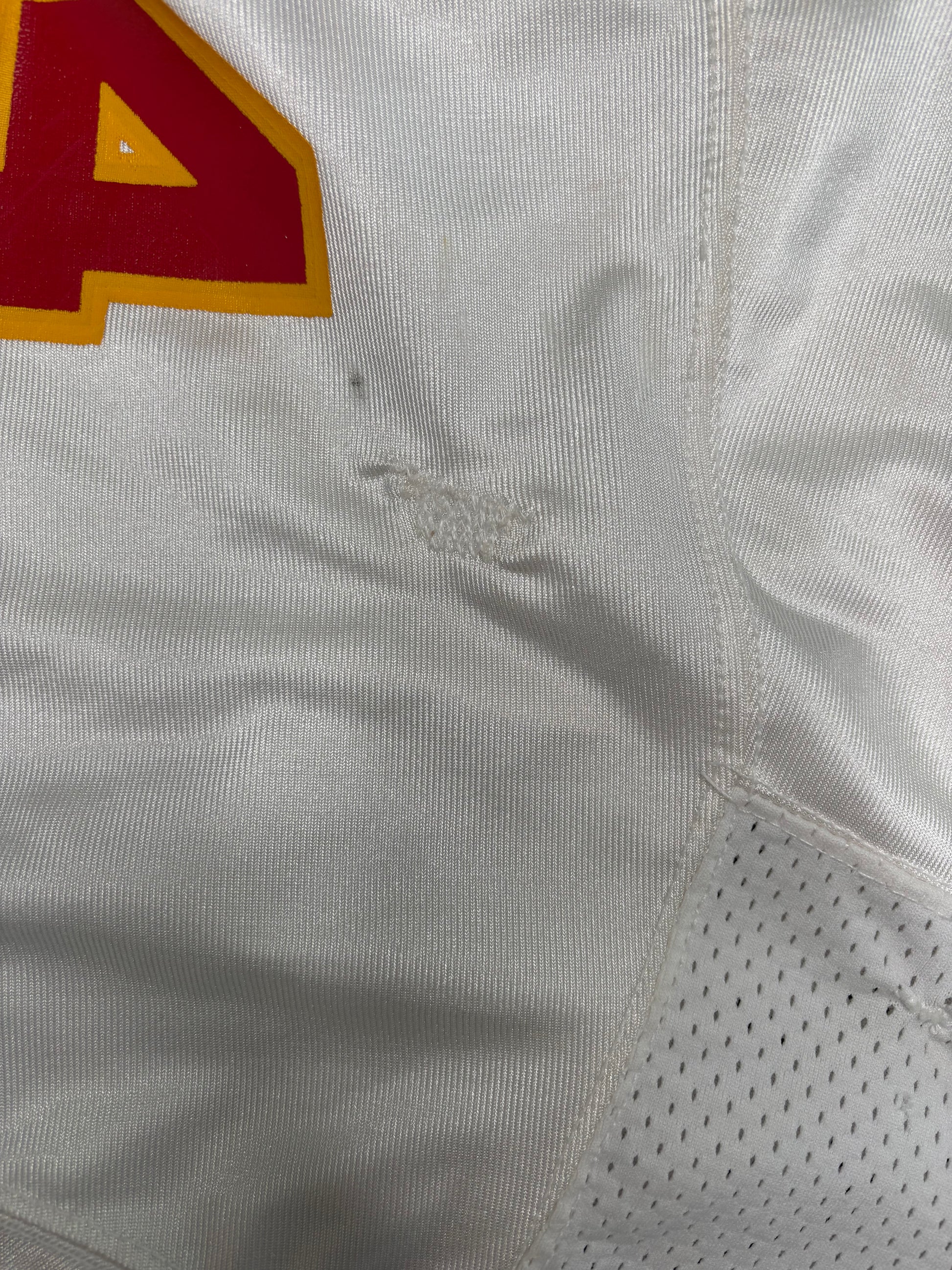 1991 Kansas City Chiefs Tracy Simien Game Worn Autographed Wilson Football Jersey Size: 46