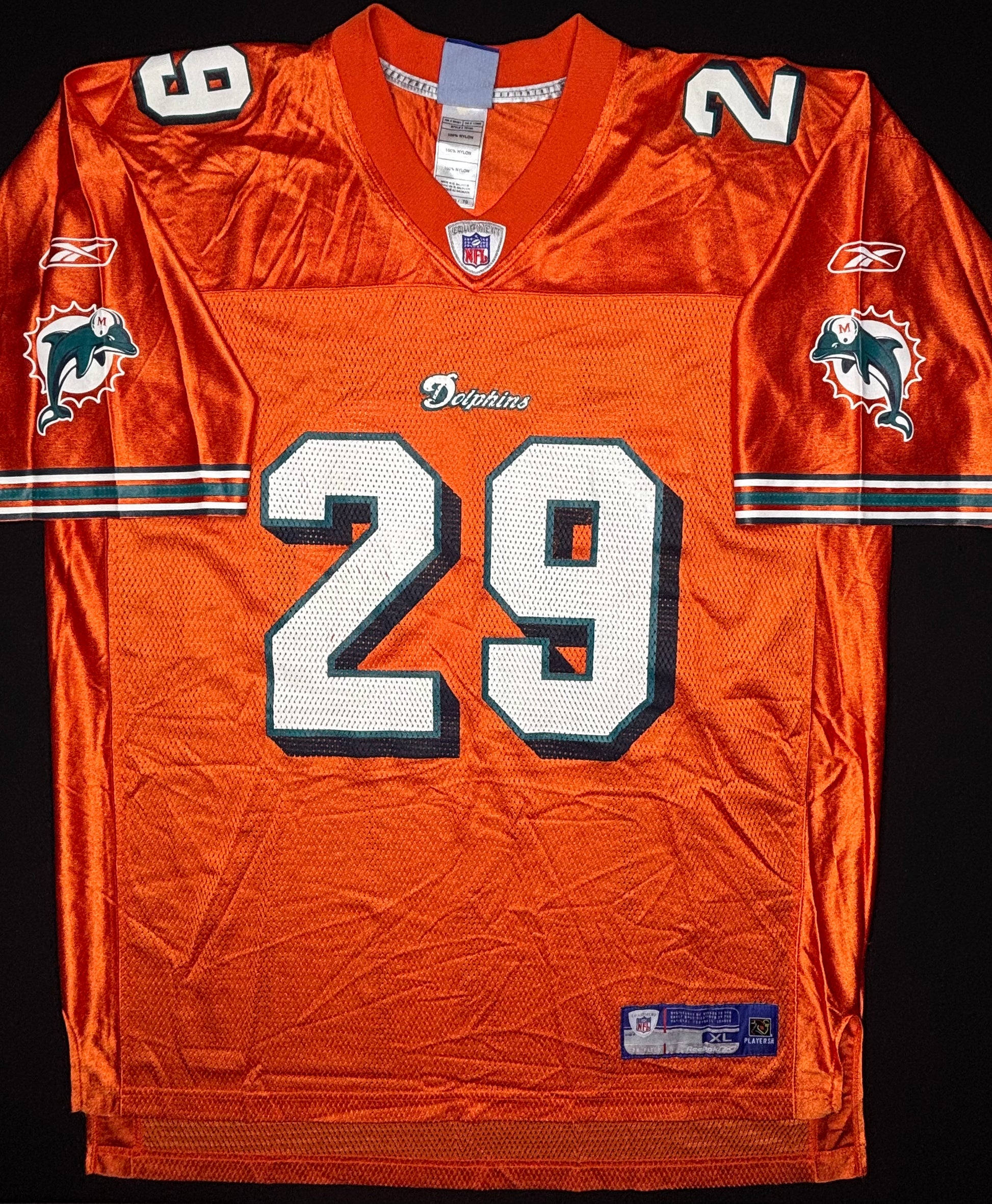 Miami Dolphins Sam Madison Alt Orange Reebok Football Jersey Size: XL
