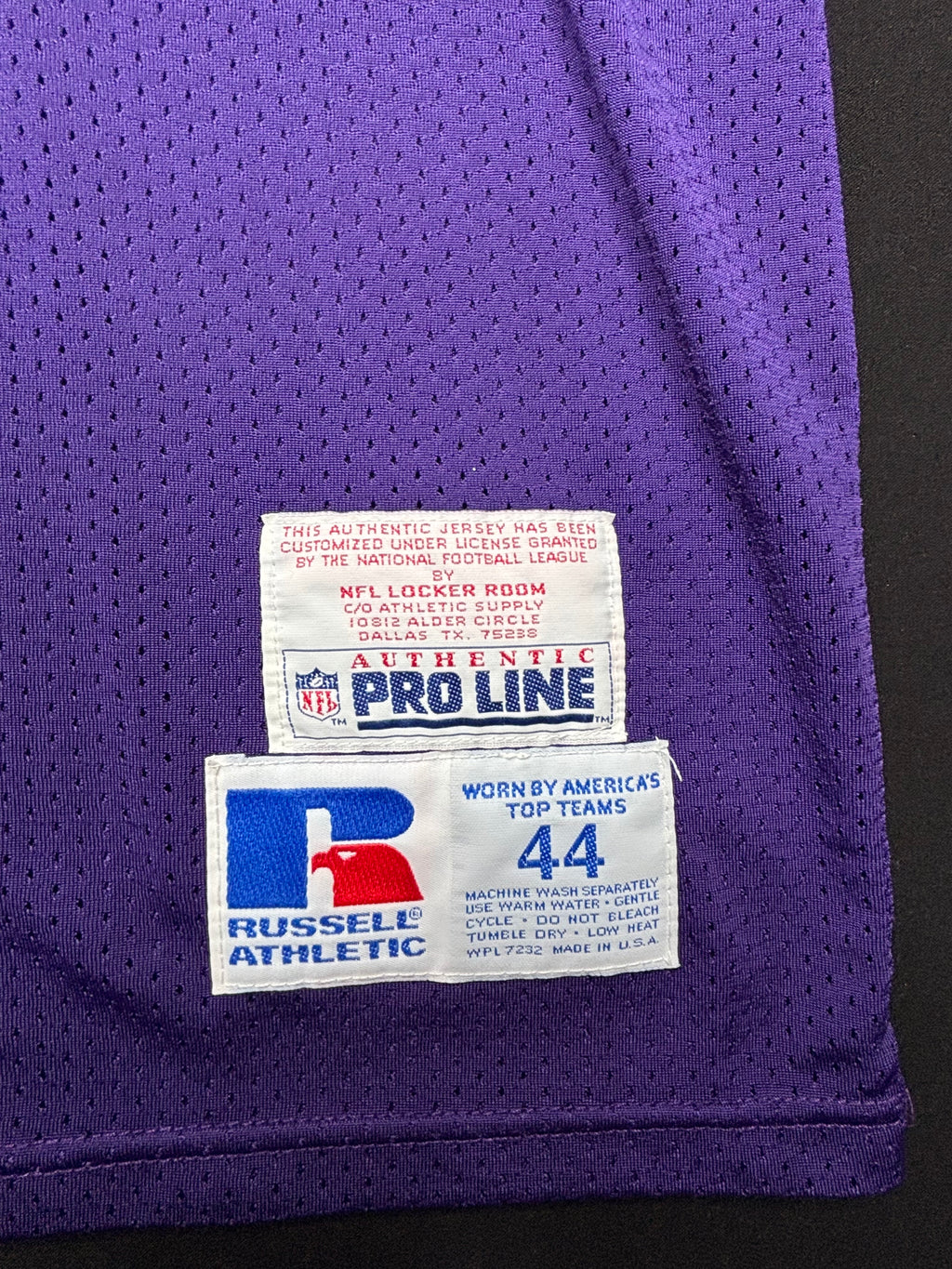 Minnesota Vikings Jack Del Rio Russell Proline Authentic Football Jersey Size: 44