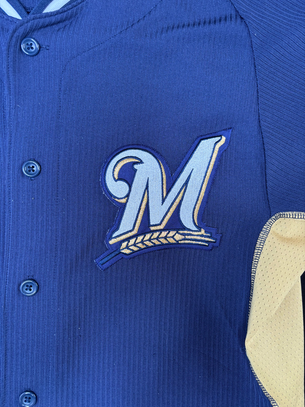 Milwaukee Brewers Blank Majestic Baseball Jersey Size: Medium