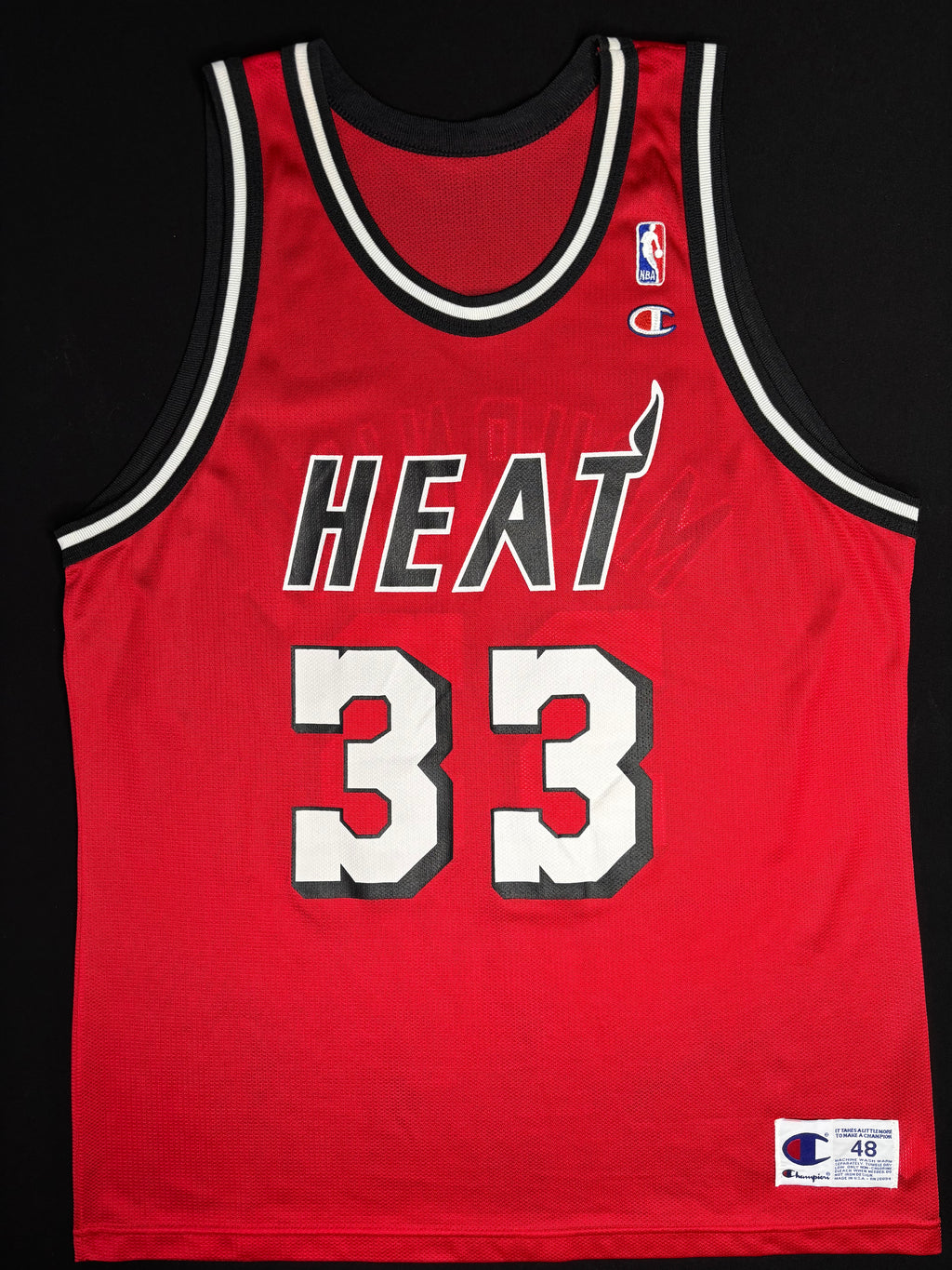 Miami Heat Alonzo Mourning Champion Basketball Jersey Size: 48