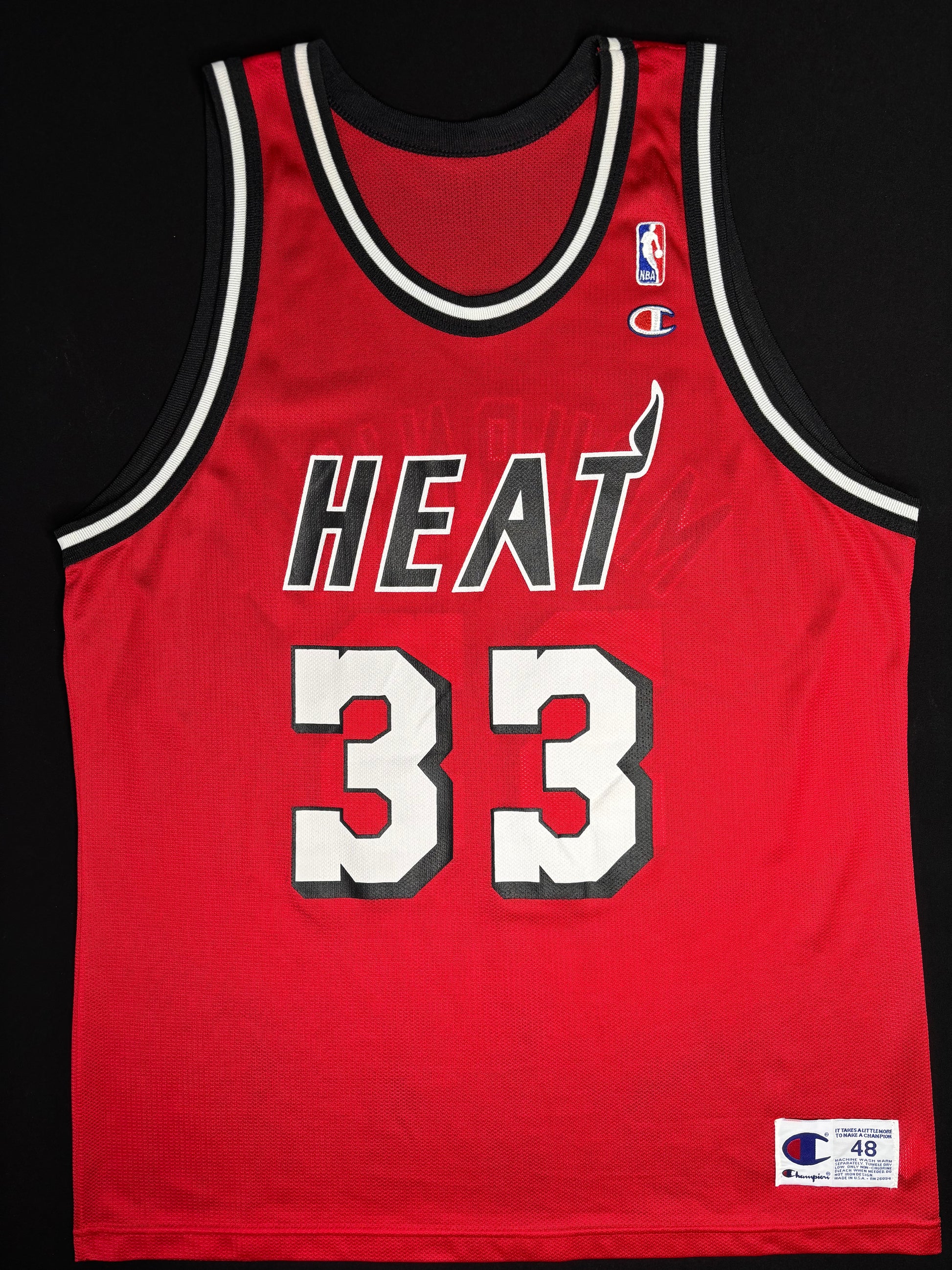 Miami Heat Alonzo Mourning Champion Basketball Jersey Size: 48