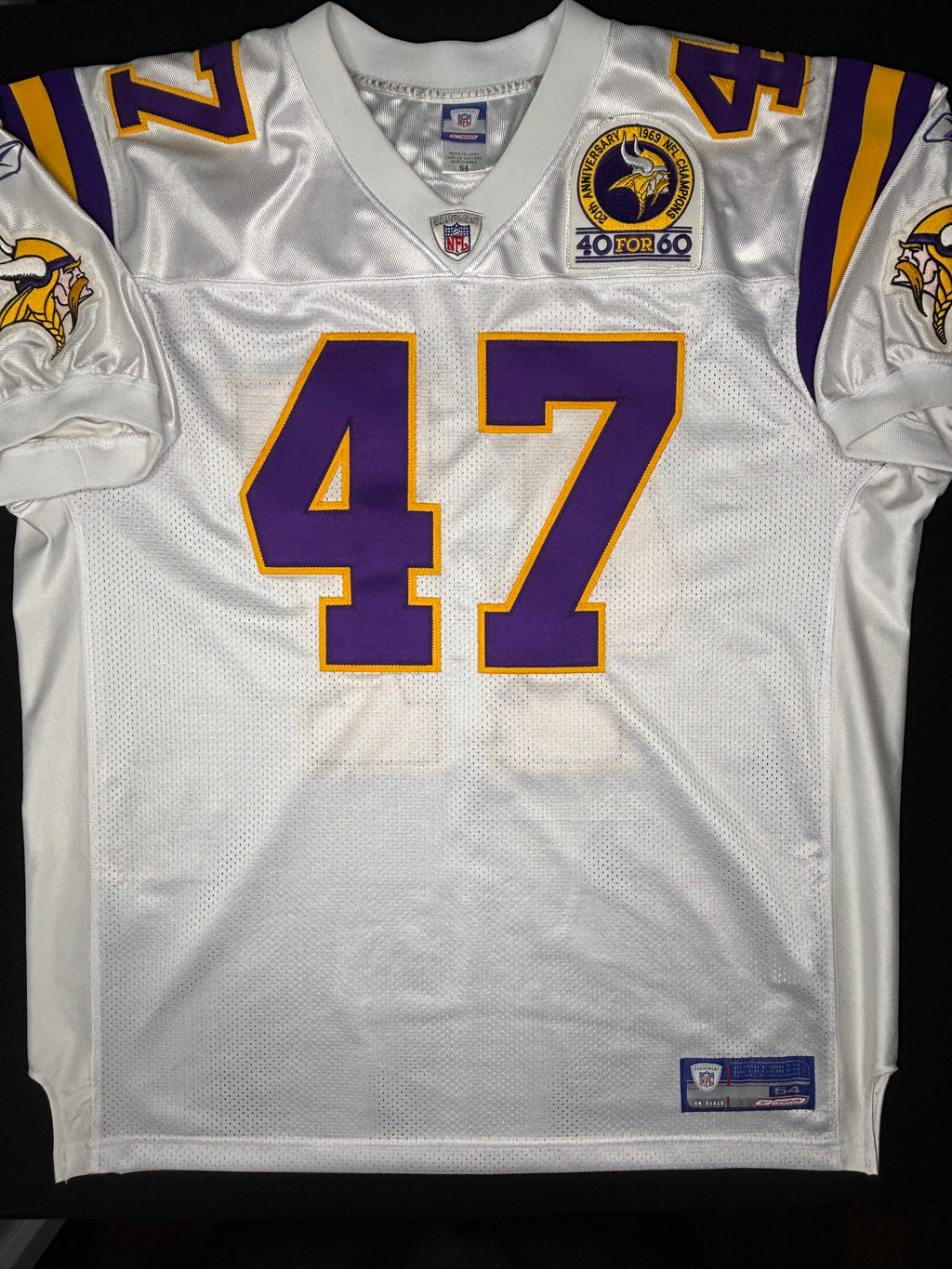 Minnesota Vikings Joey Browner Authentic Reebok Football Jersey w/ 40 for 60 patch Size: 54