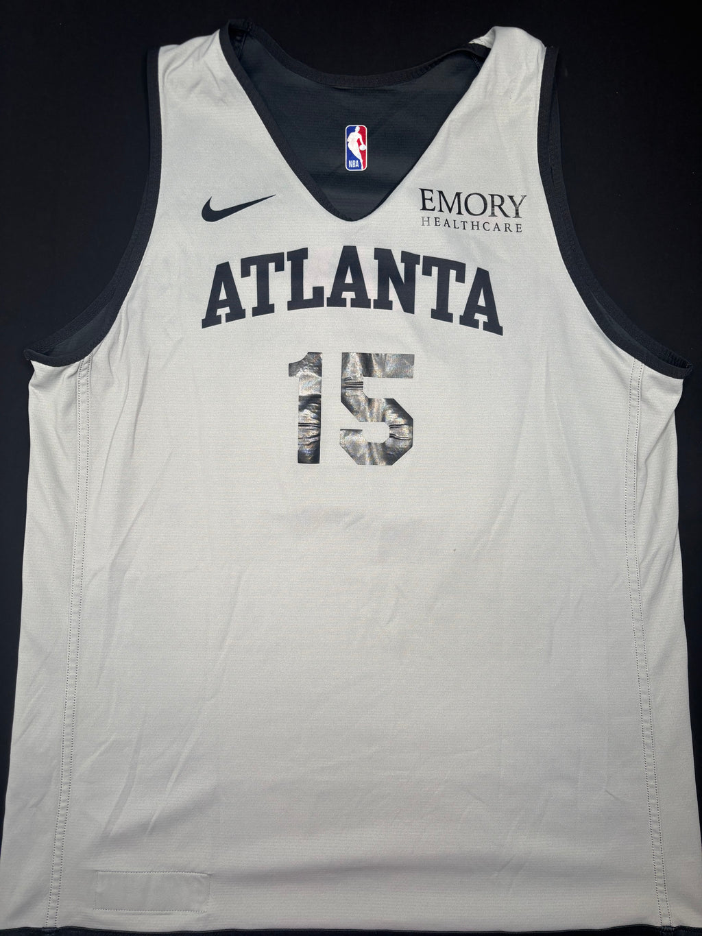 Atlanta Hawks Clint Capela 2022-23 Practice Used Black Grey Practice Basketball Jersey Size: XL
