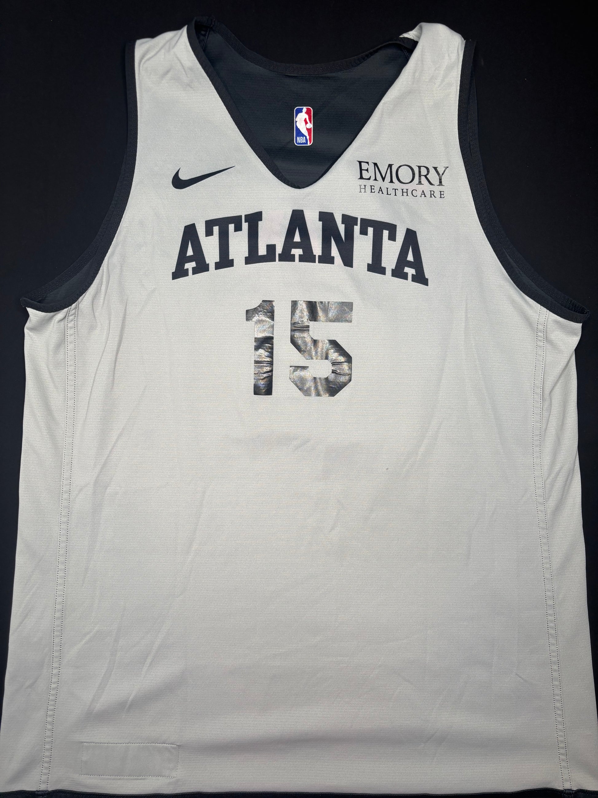 Atlanta Hawks Clint Capela 2022-23 Practice Used Black Grey Practice Basketball Jersey Size: XL