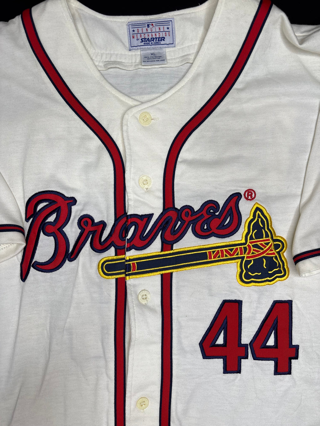 Atlanta Braves Hank Aaron Starter Baseball Jersey Size: XL
