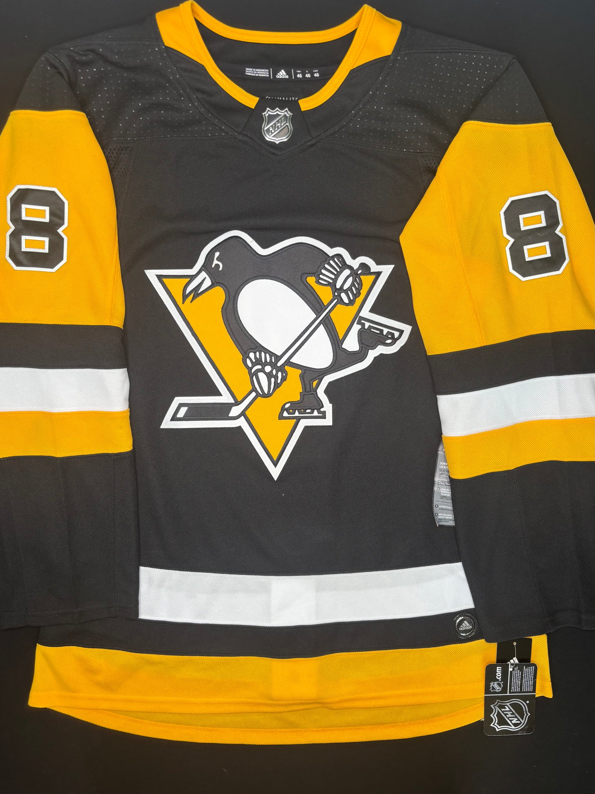 NWT Pittsburgh Penguins Brian Dumoulin Authentic Adidas Hockey Jersey Size: 46