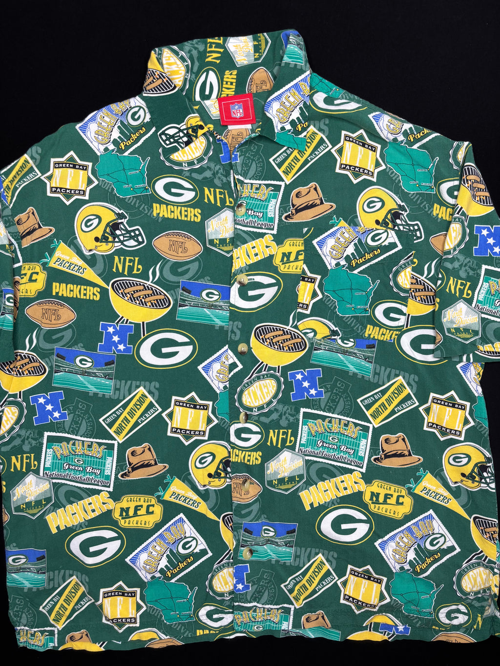 Green Bay Packers Hawaiian Button Up Size: XL
