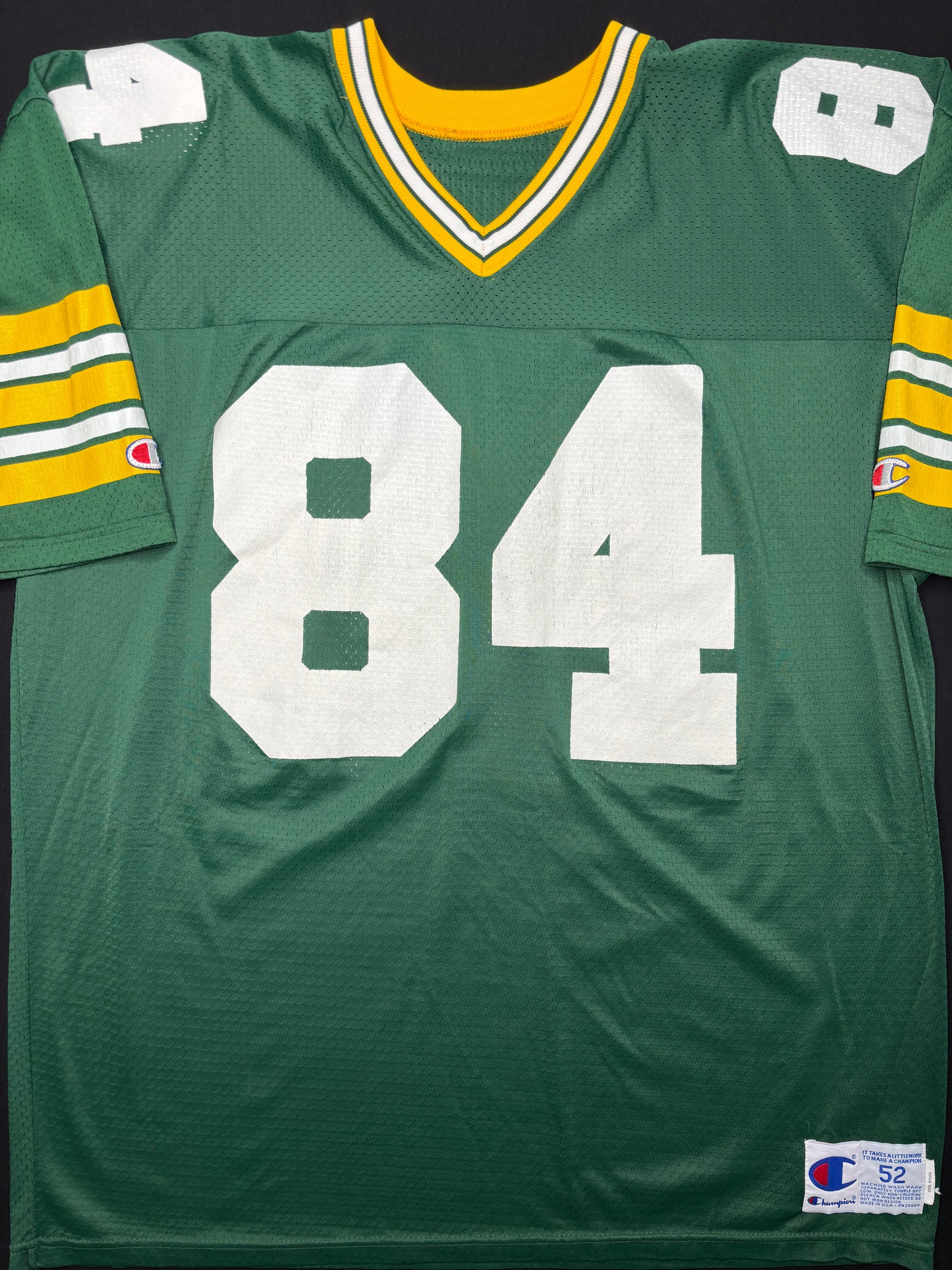 Vintage Green Bay Packers Sterling Sharpe Champion Football Jersey Size: 52