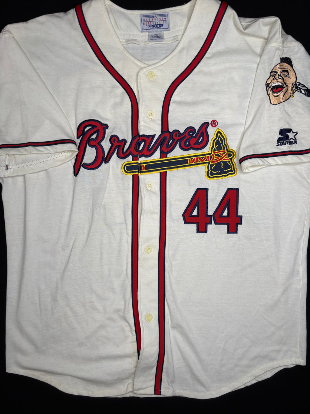 Atlanta Braves Hank Aaron Starter Baseball Jersey Size: XL