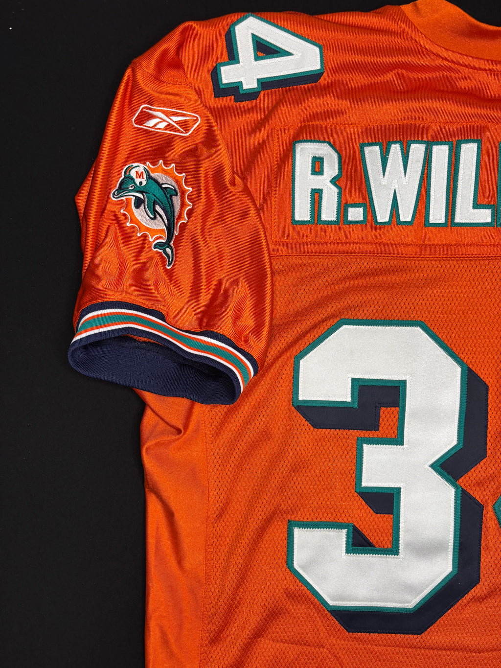 Miami Dolphins Ricky Williams Alt Orange 40th Anniversary Reebok Football Jersey Size: 52