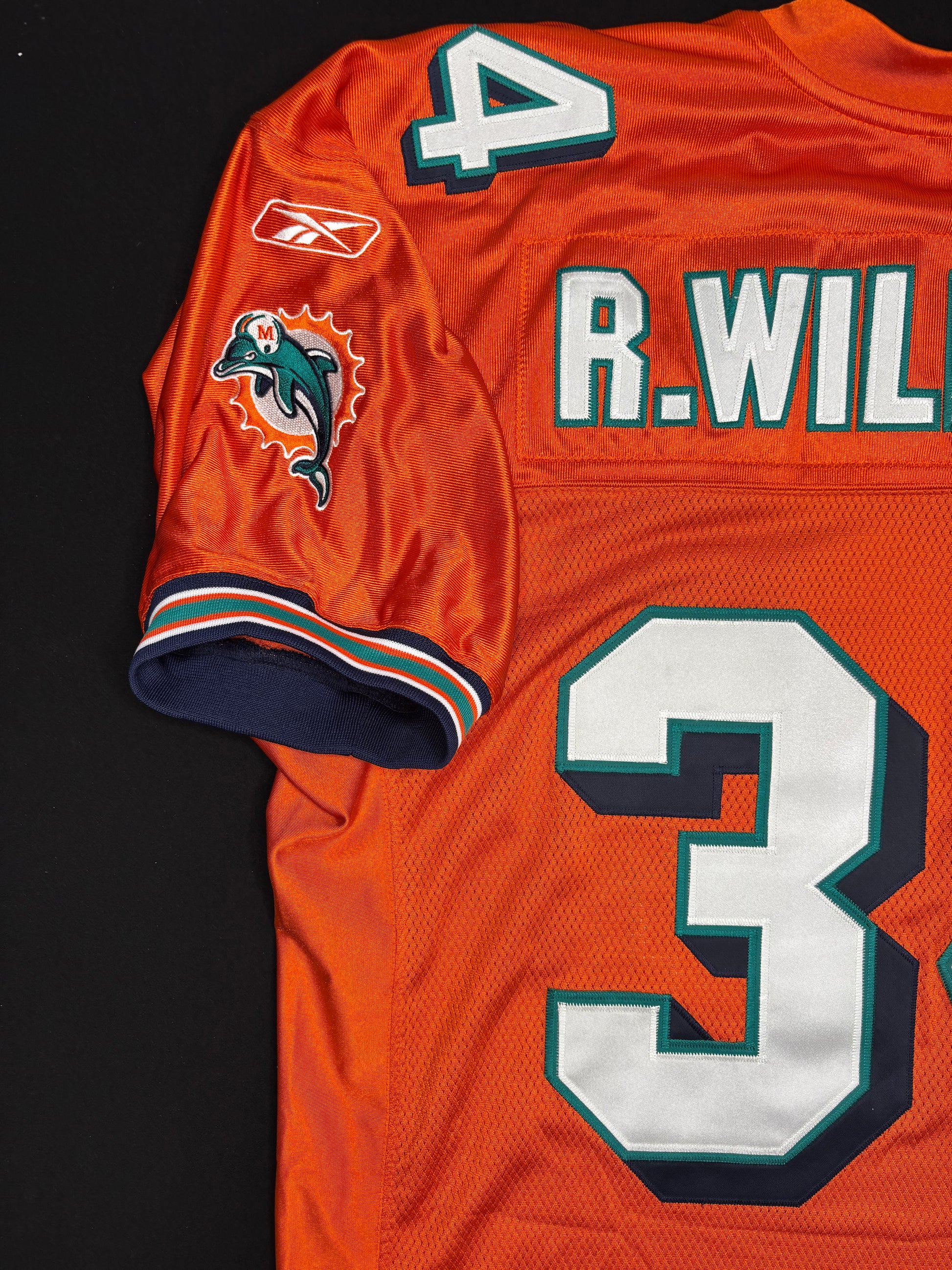 Miami Dolphins Ricky Williams Alt Orange 40th Anniversary Reebok Football Jersey Size: 52